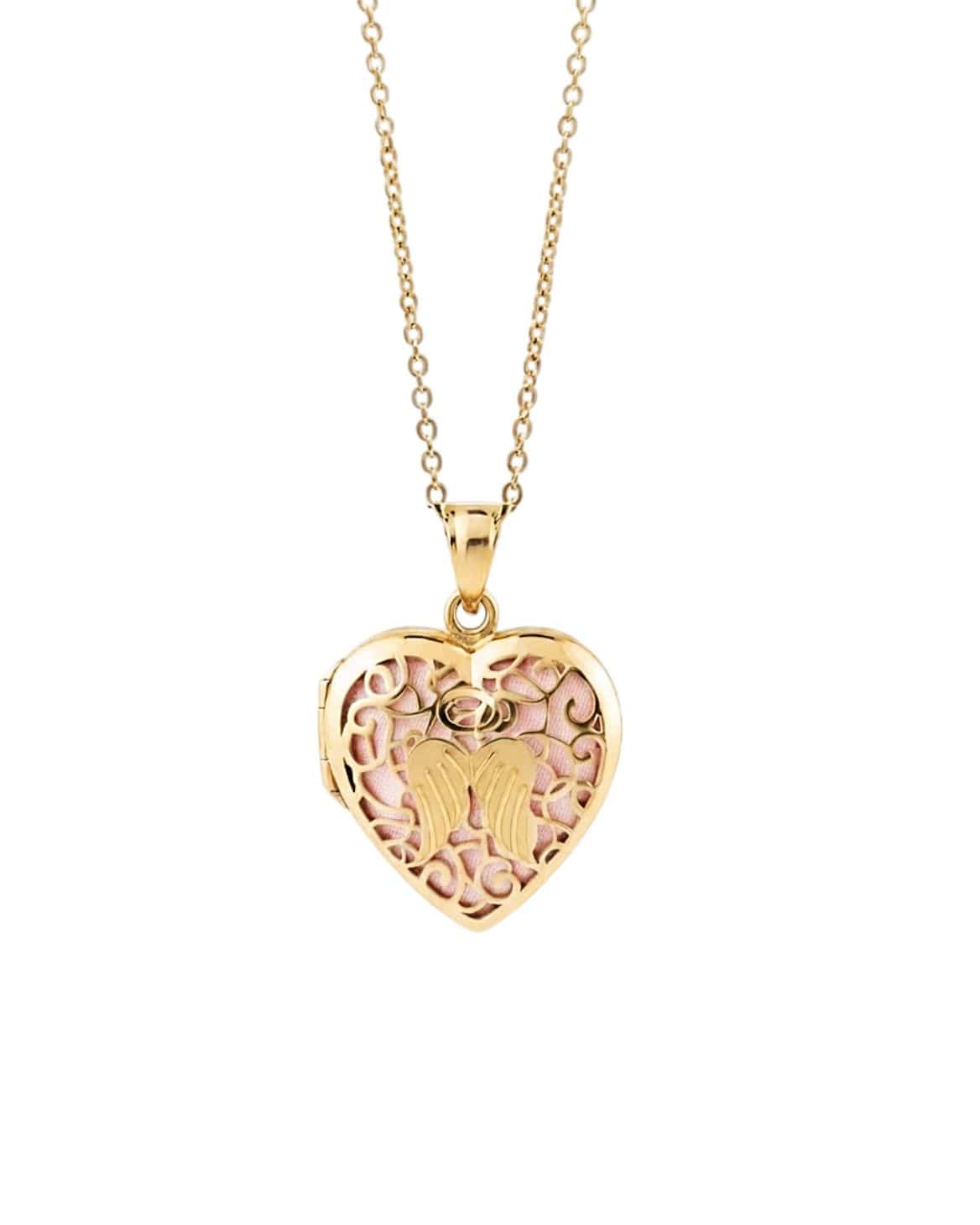 Loved Remembered 'Angel Heart' Gold Locket Urn