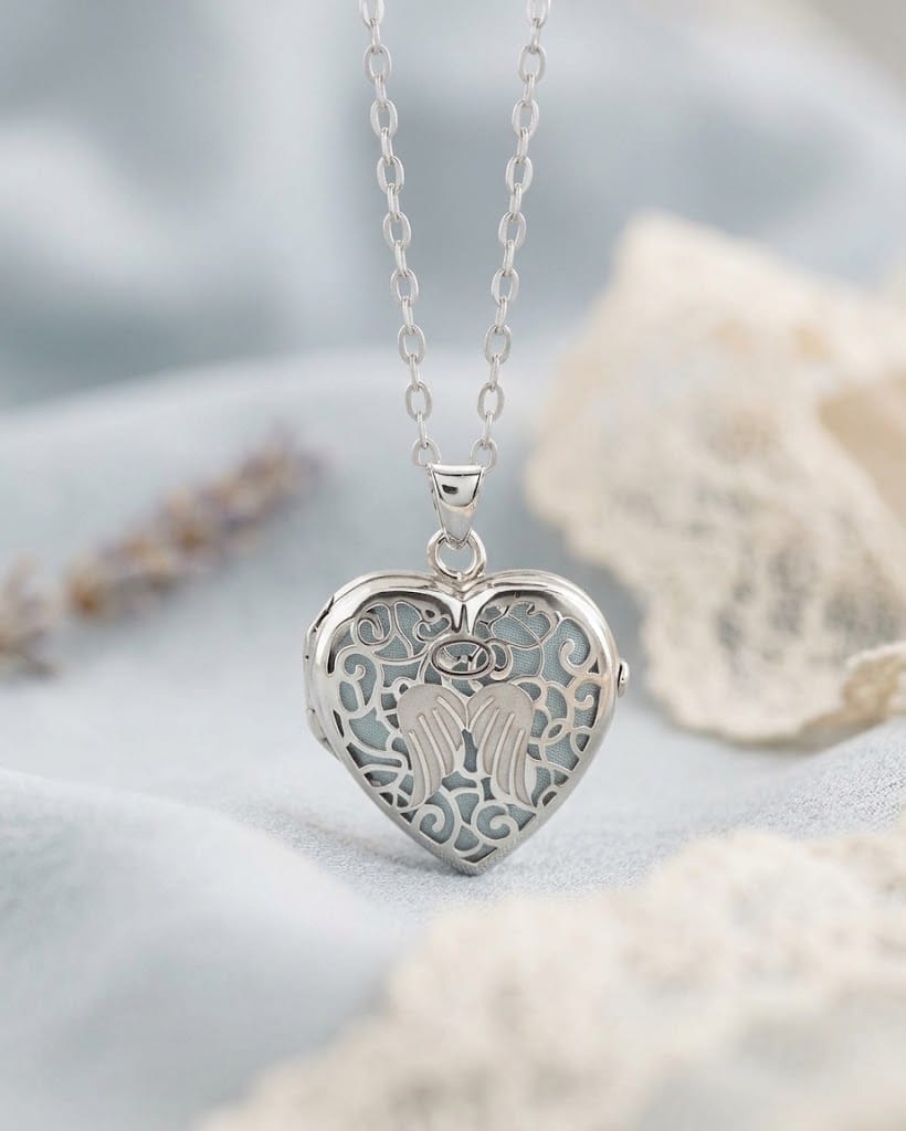 Loved Remembered 'Angel Heart' Silver Locket Urn