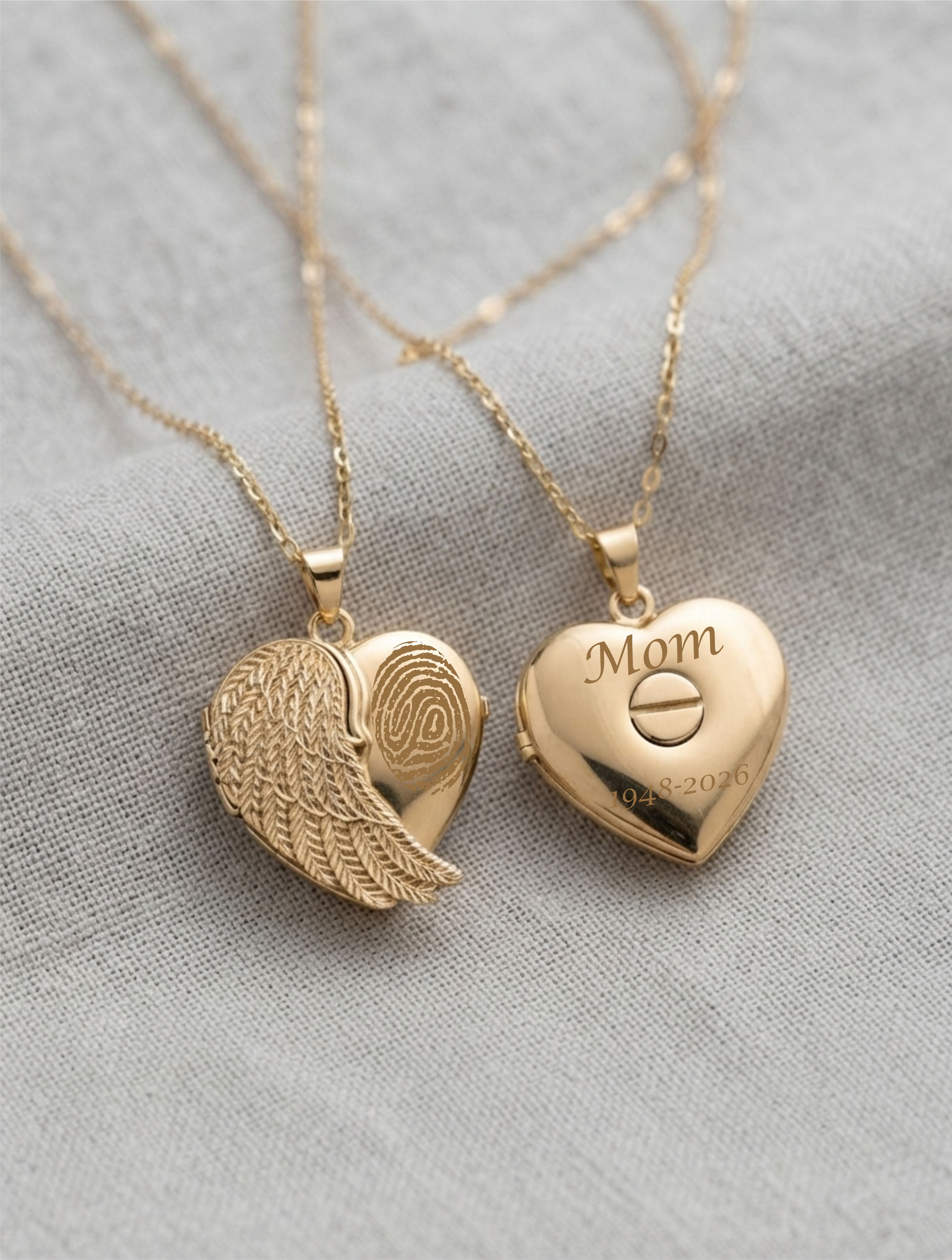 Loved Remembered 'Angel Wing' Gold Locket Urn