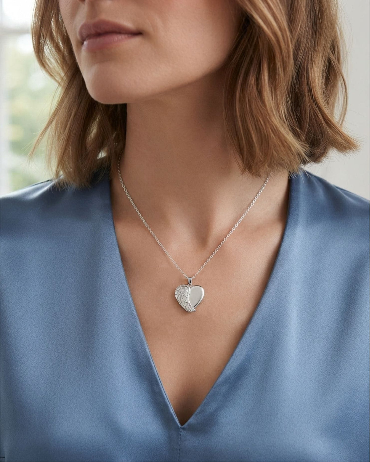 Loved Remembered Angel Wing Pendant Urn