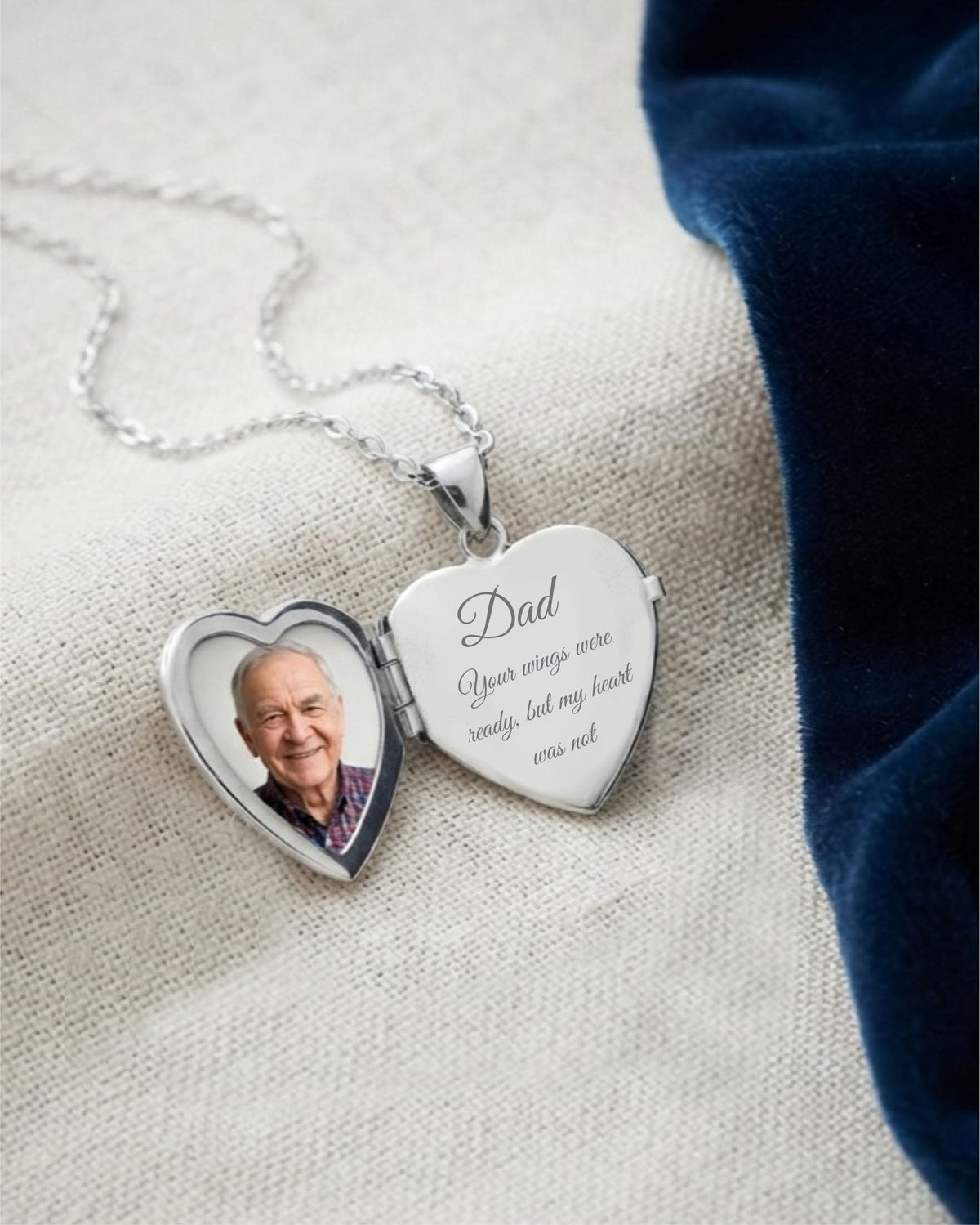 Loved Remembered Angel Wing Photo Print Locket