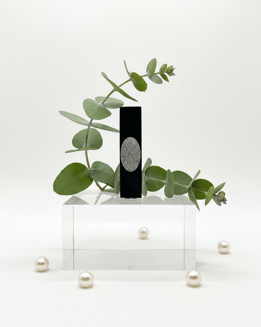 Loved Remembered Black Stainless Steel Block Urn