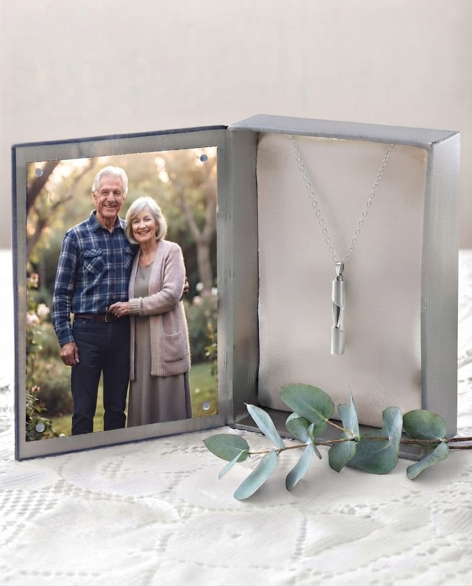 Loved Remembered Cylinder Pendant Urn