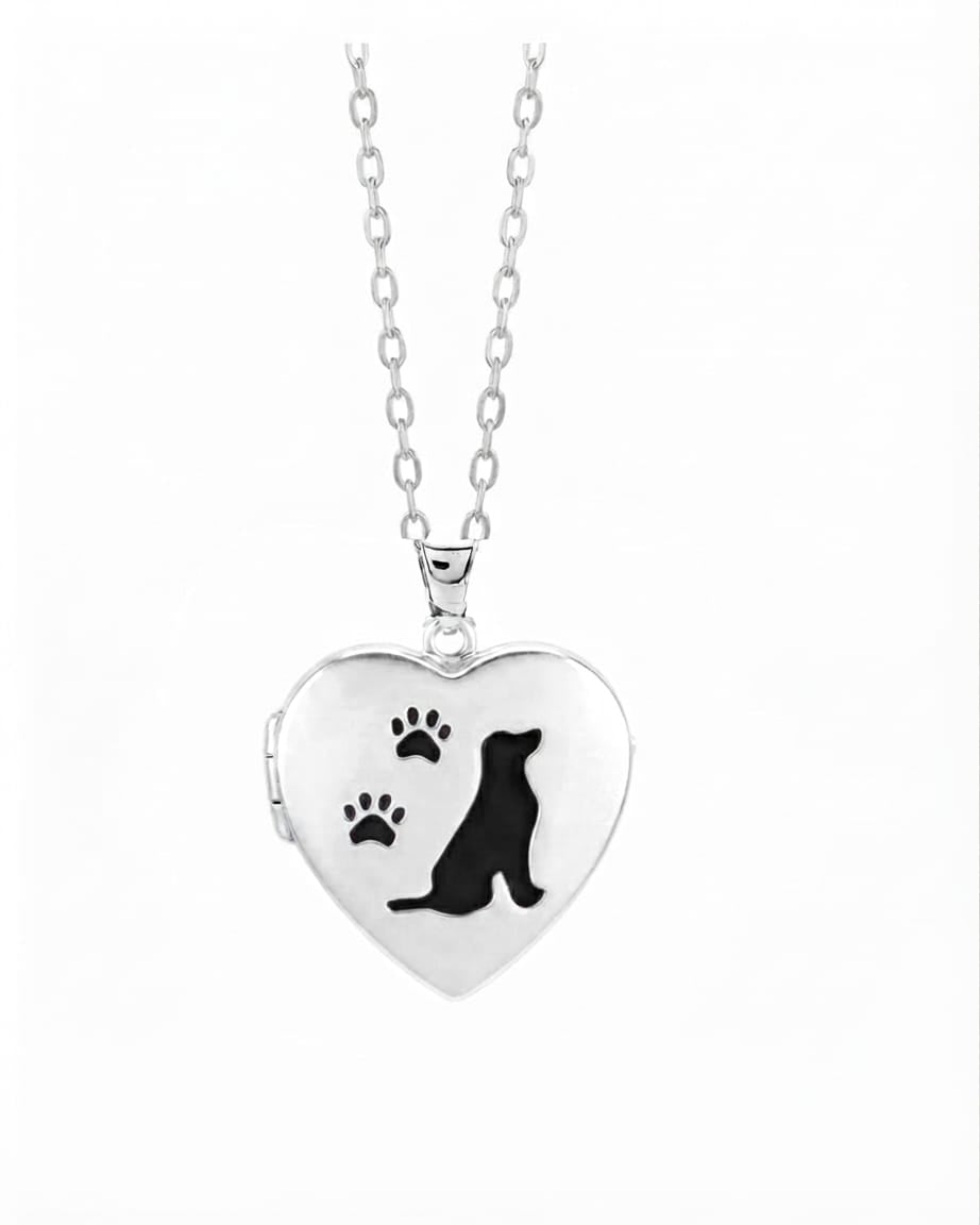 Loved Remembered Dog Paw Print Locket Urn