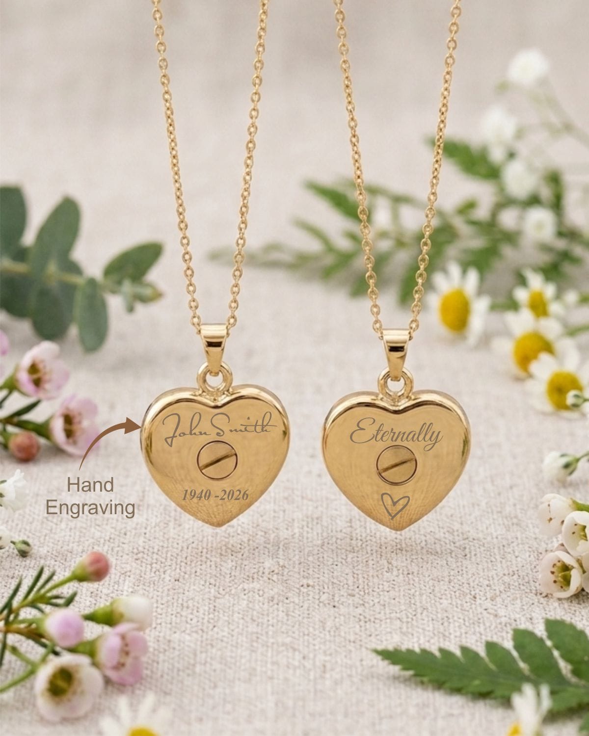 Loved Remembered 'Forget Me Not' Gold Pendant Urn