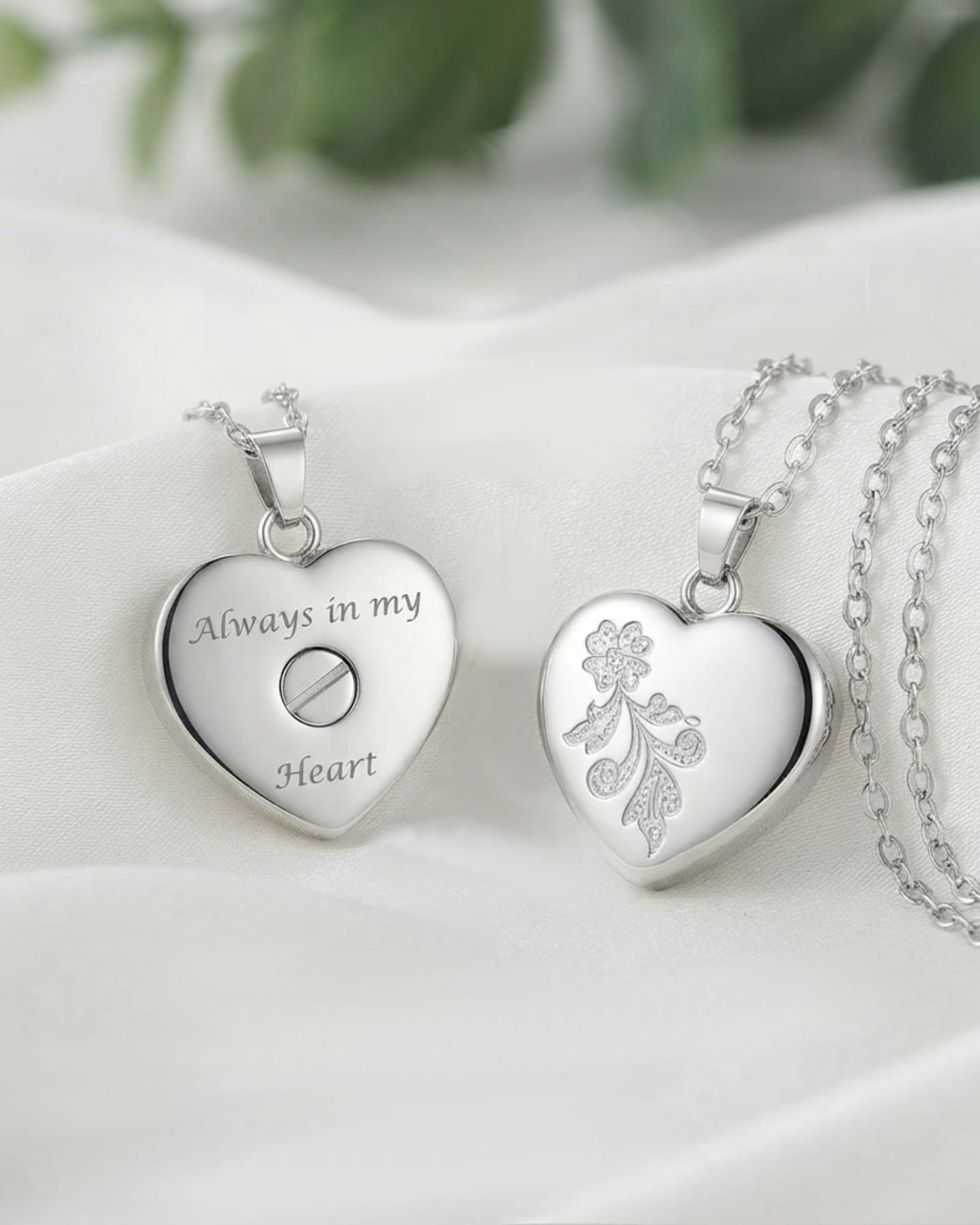 Loved Remembered 'Forget Me Not' Heart Pendant Urn