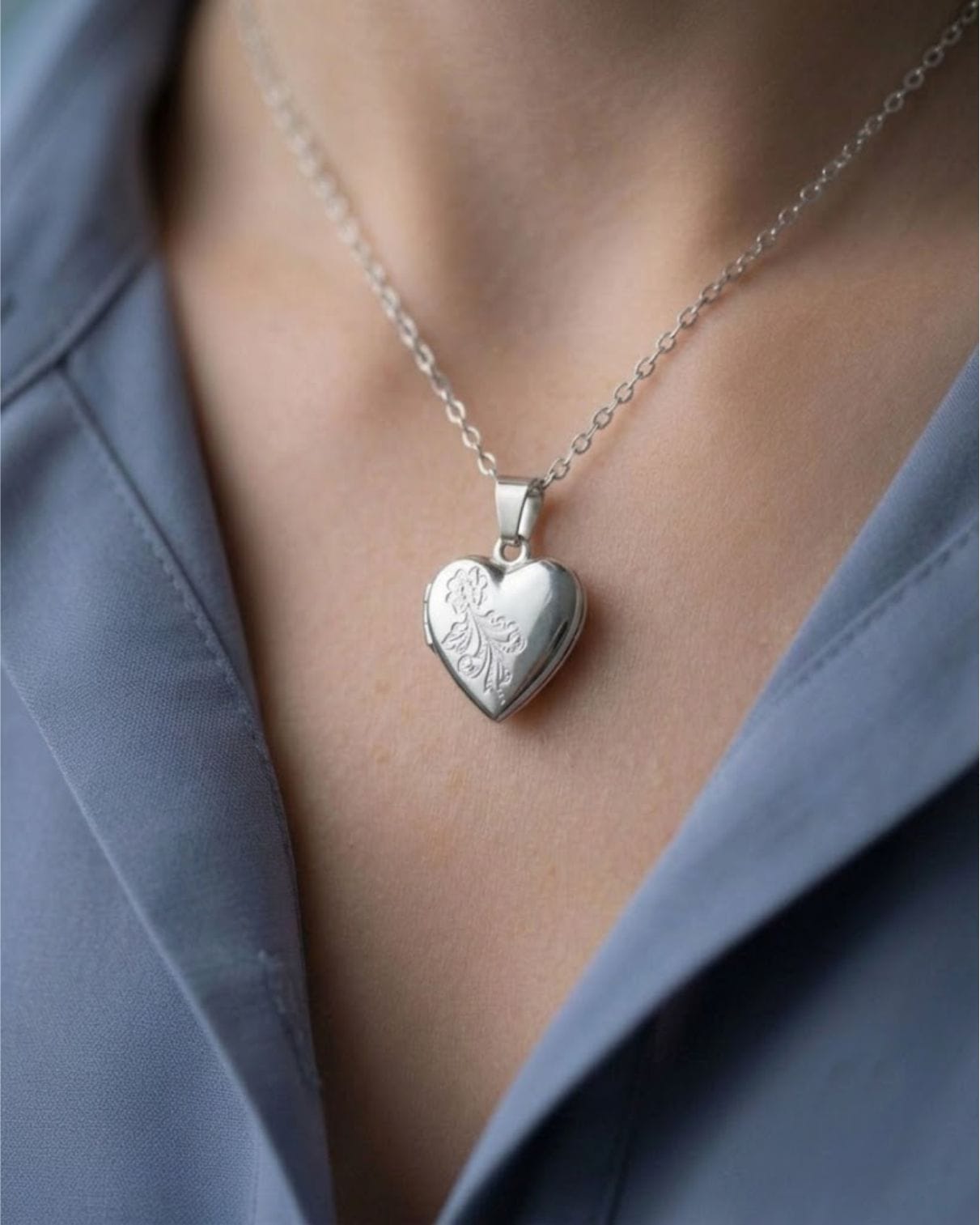 Loved Remembered 'Forget Me Not' White Gold Locket Urn