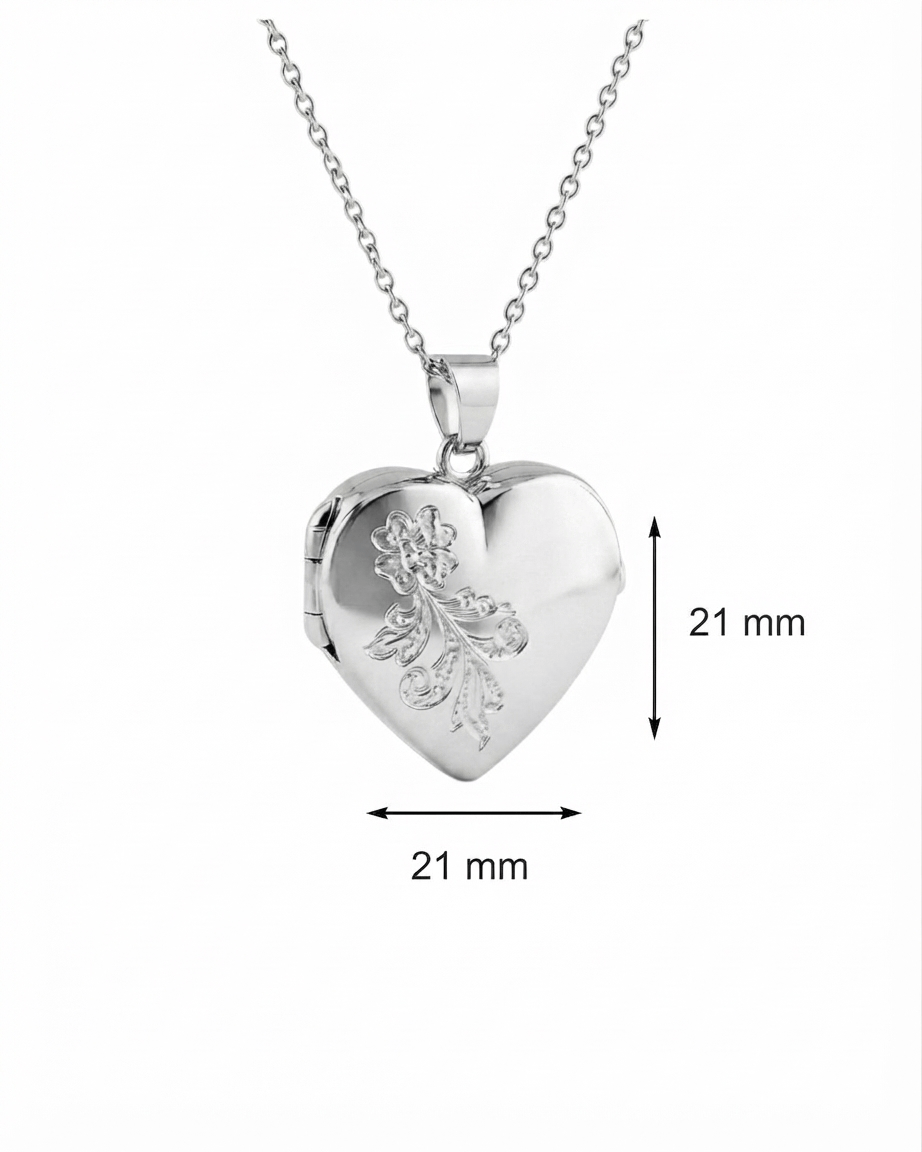 Loved Remembered 'Forget Me Not' White Gold Locket Urn