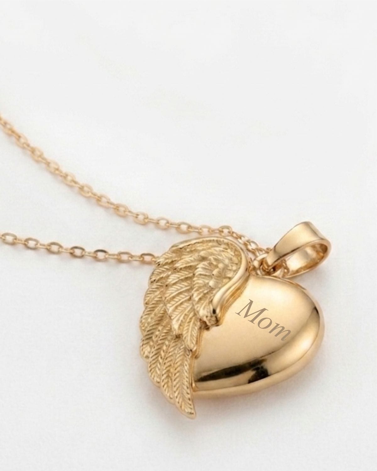 Loved Remembered Gold Angel Wing Pendant Urn