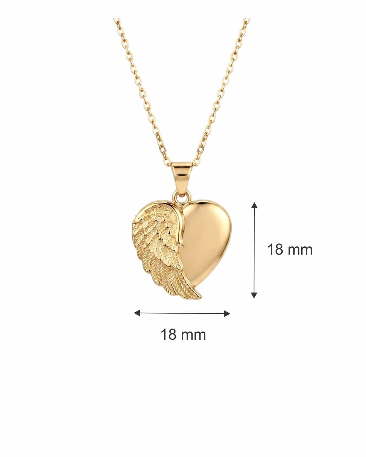 Loved Remembered Gold Angel Wing Pendant Urn