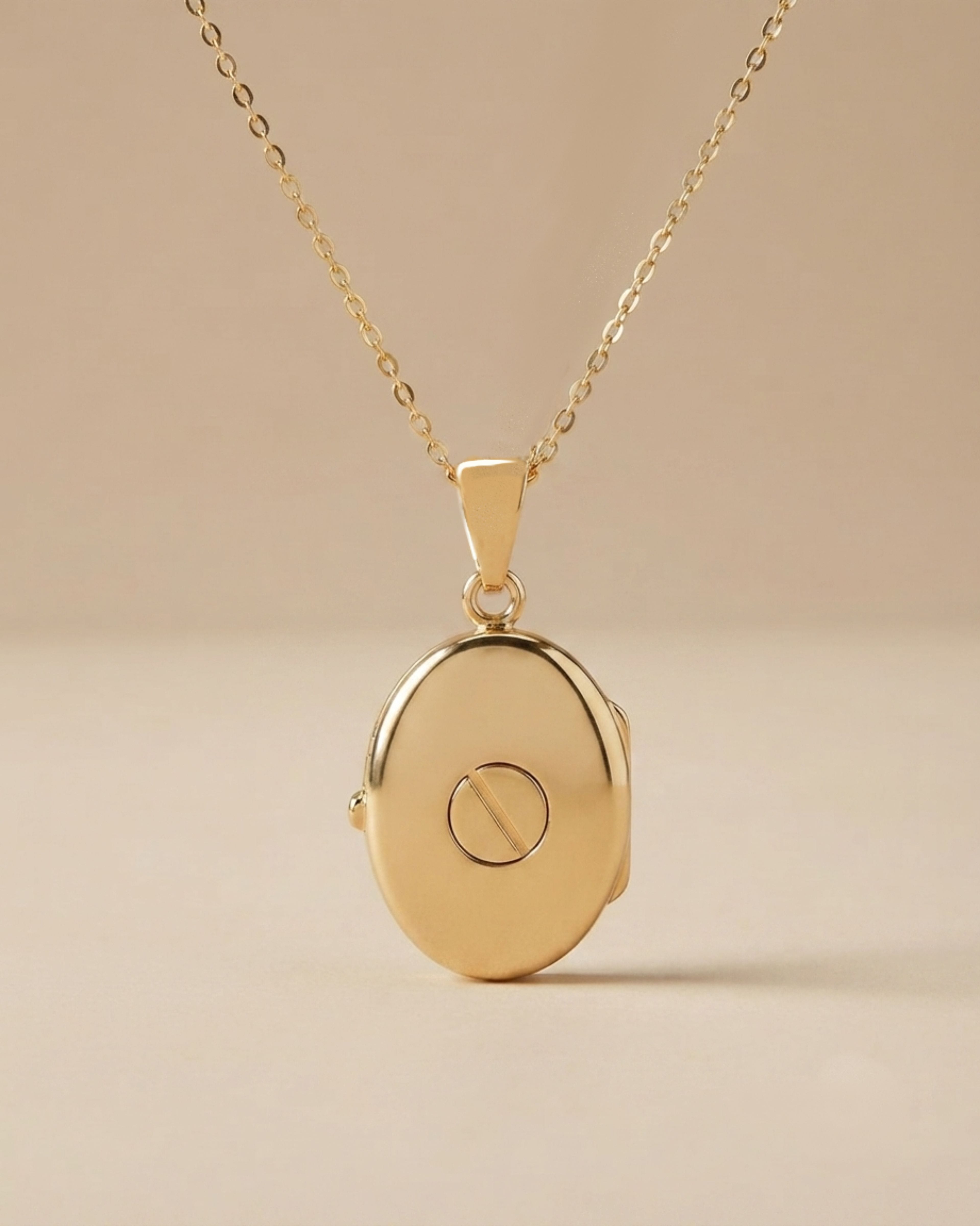 Loved Remembered Gold Filigree Oval Locket Urn