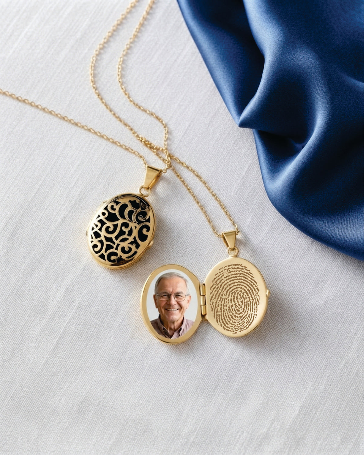 Loved Remembered Gold Filigree Oval Locket Urn