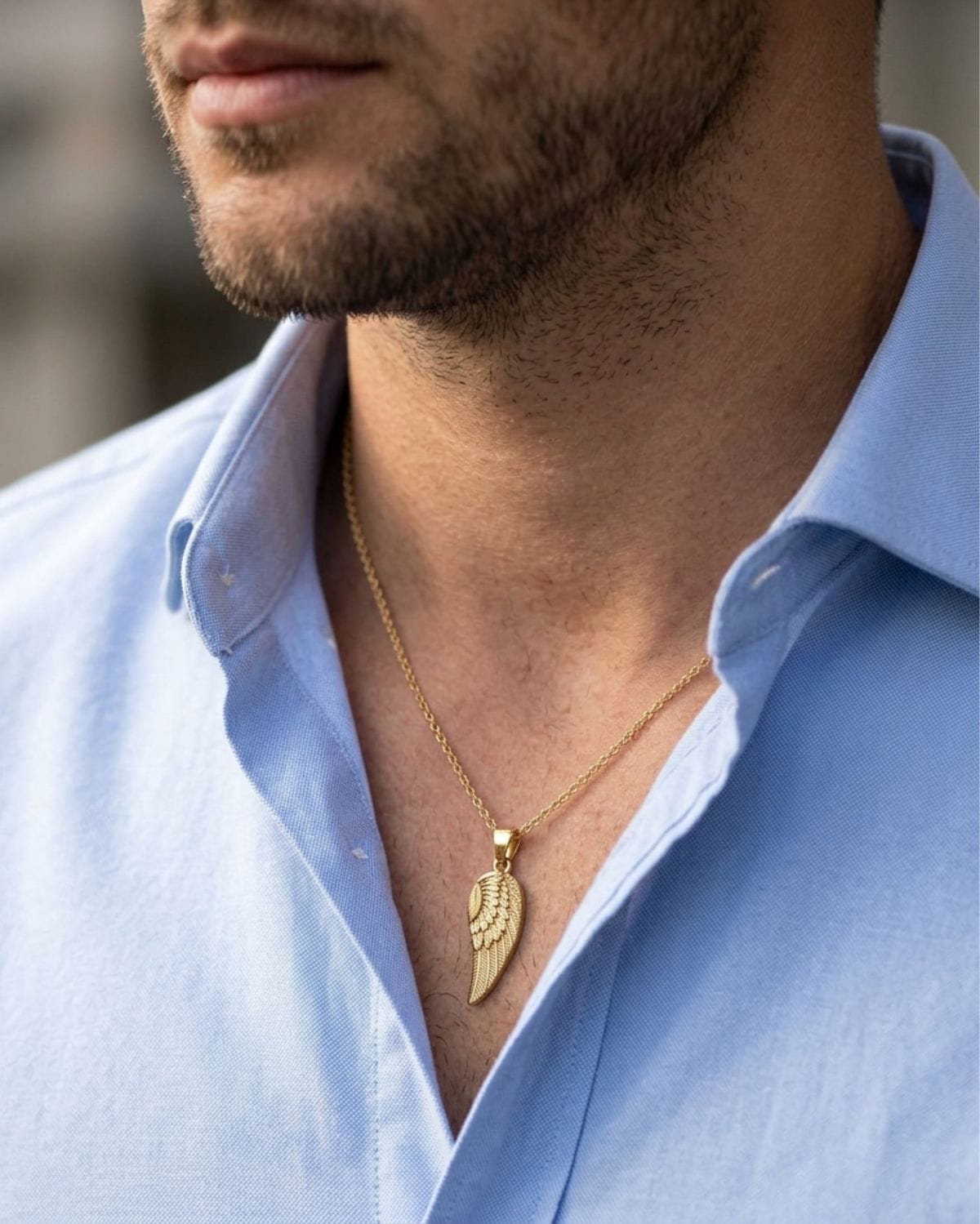 Loved Remembered Gold Guardian Angel Pendant Urn