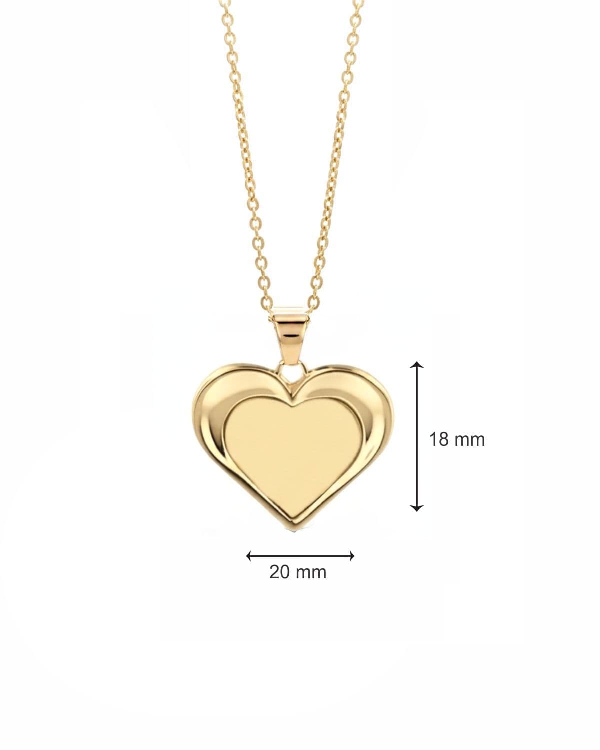 Loved Remembered Gold Heart Pendant - Fingerprint Engraving