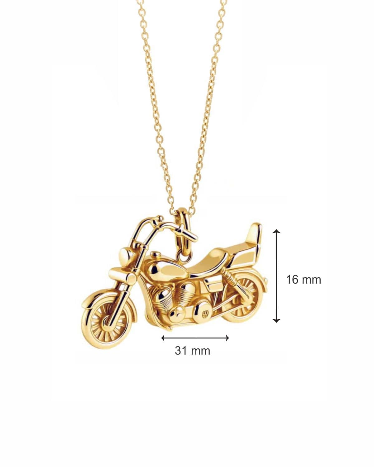 Loved Remembered Gold Motorcycle Pendant Urn