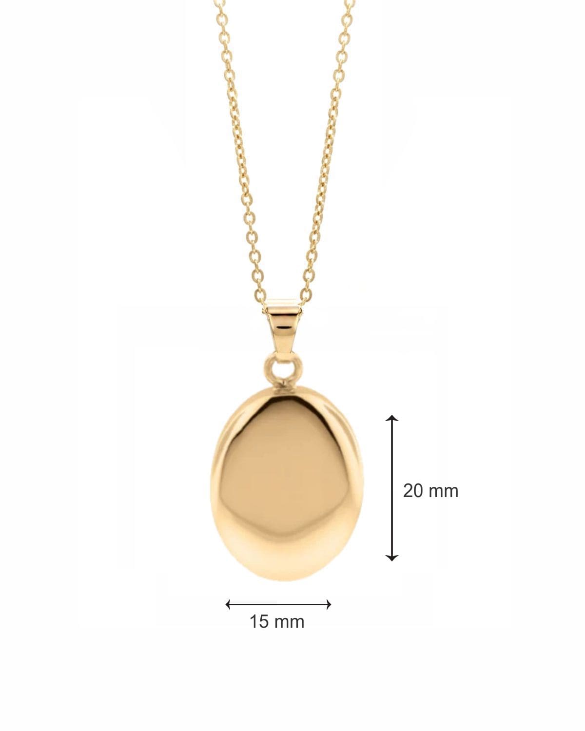 Loved Remembered Gold Oval Pendant Urn