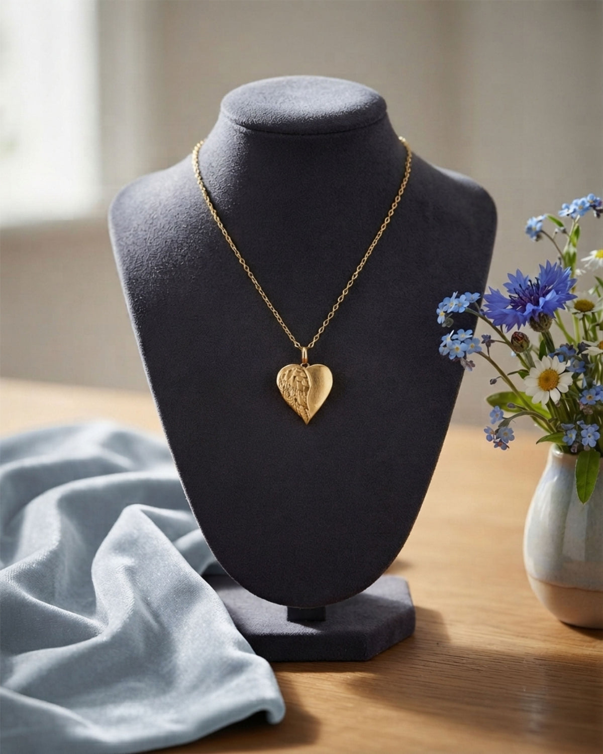 Loved Remembered Gold-Plated Stainless Steel Angel Wing Pendant Urn