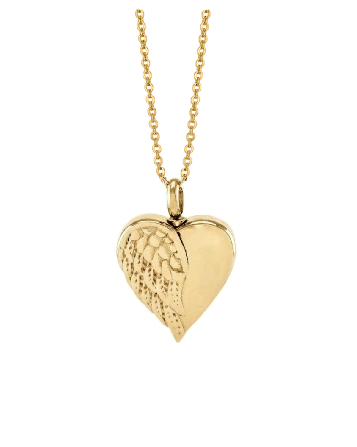 Loved Remembered Gold-Plated Stainless Steel Angel Wing Pendant Urn