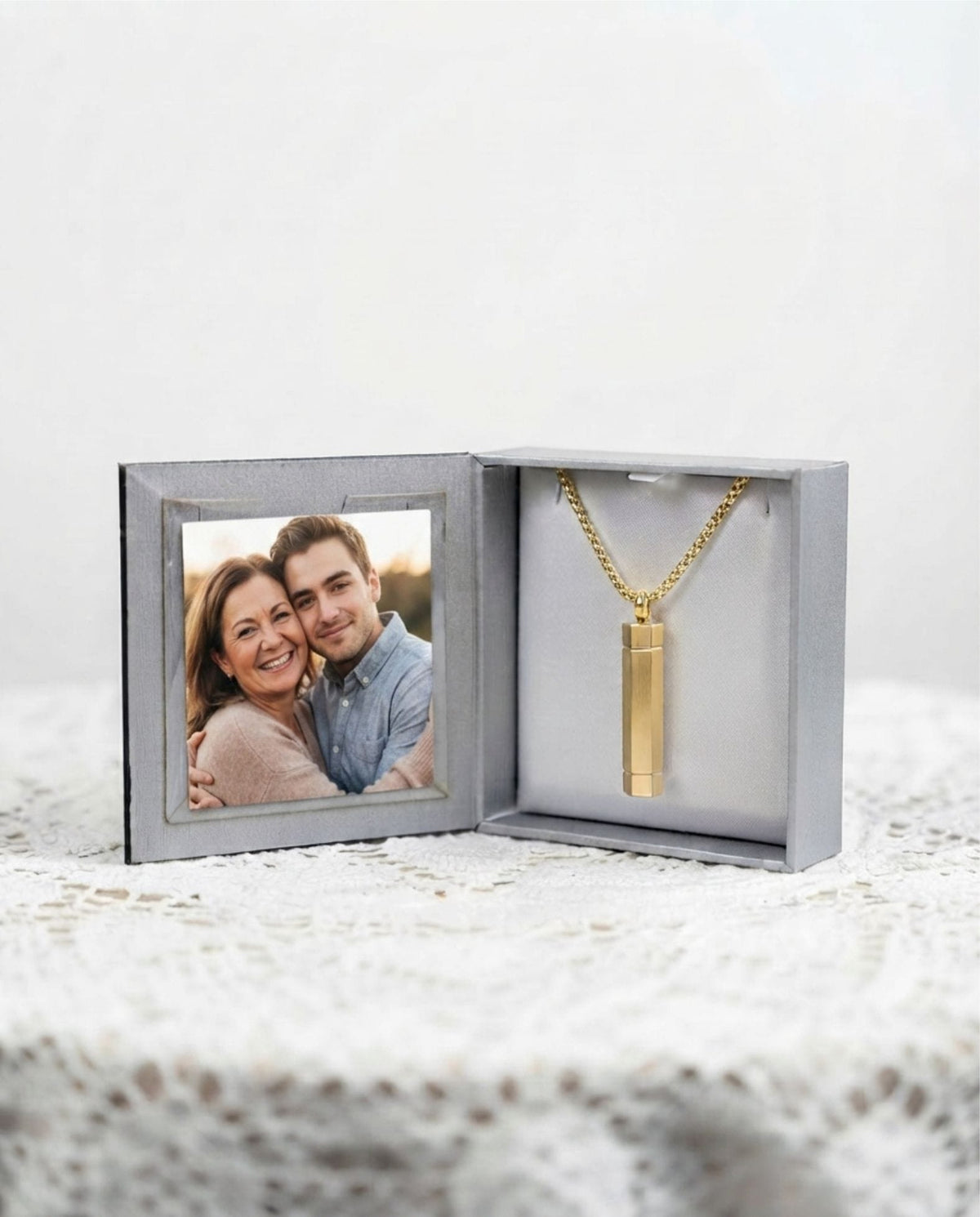 Loved Remembered Gold Plated Stainless Steel Cylinder Urn