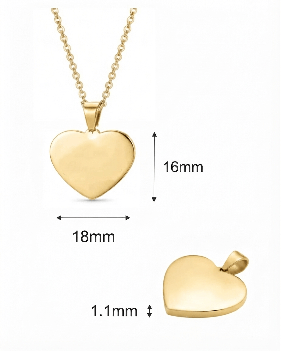 Loved Remembered Gold- Plated Stainless Steel Heart Pendant