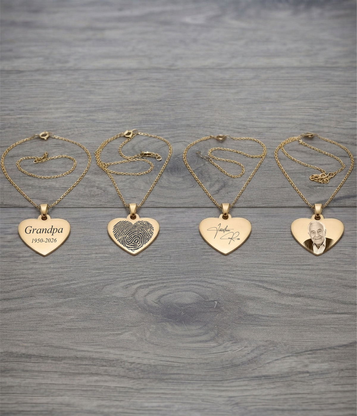 Loved Remembered Gold- Plated Stainless Steel Heart Pendant