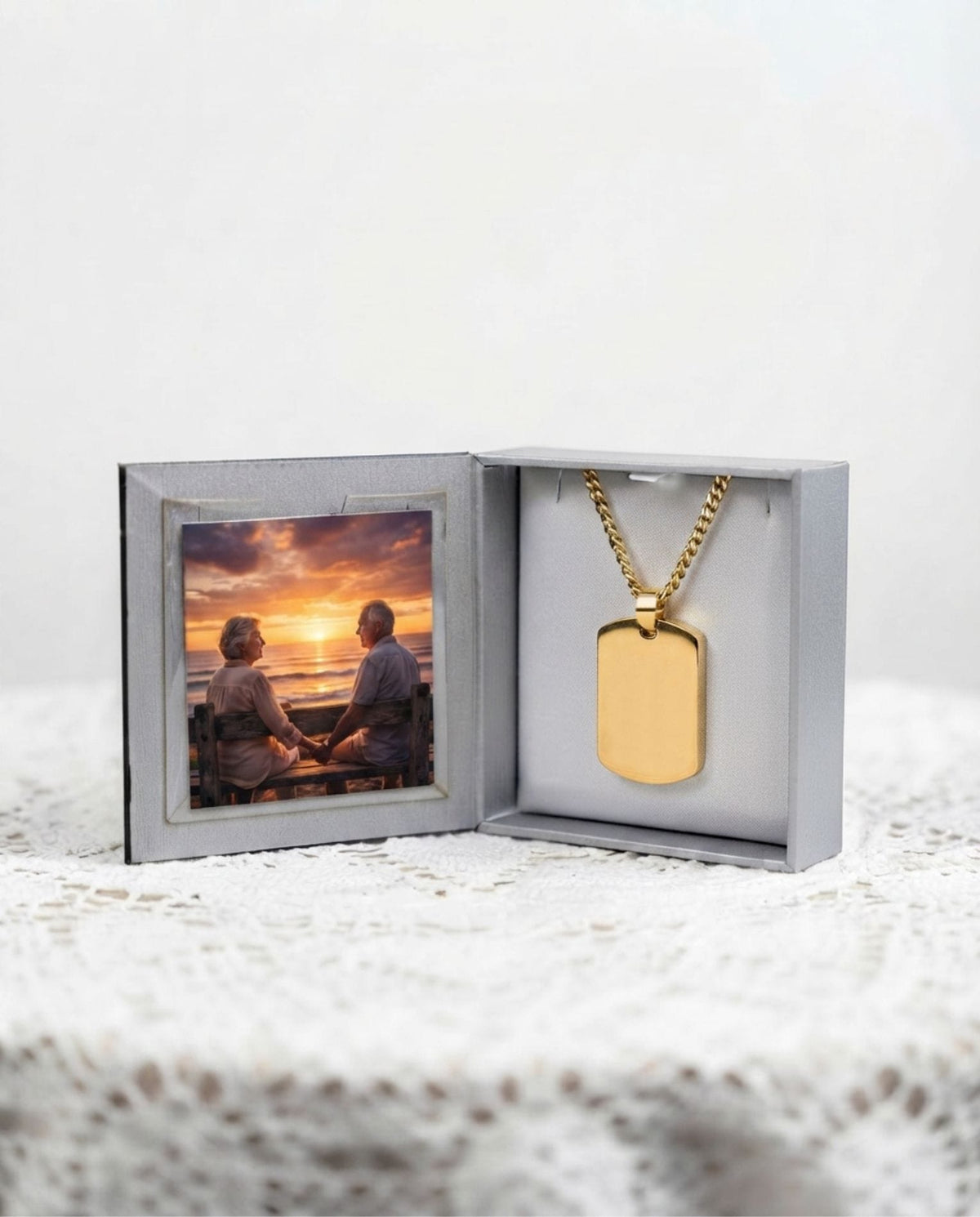Loved Remembered Gold Plated Stainless Steel Tag Pendant