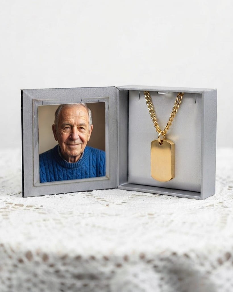 Loved Remembered Gold Plated Stainless Steel Tag Urn
