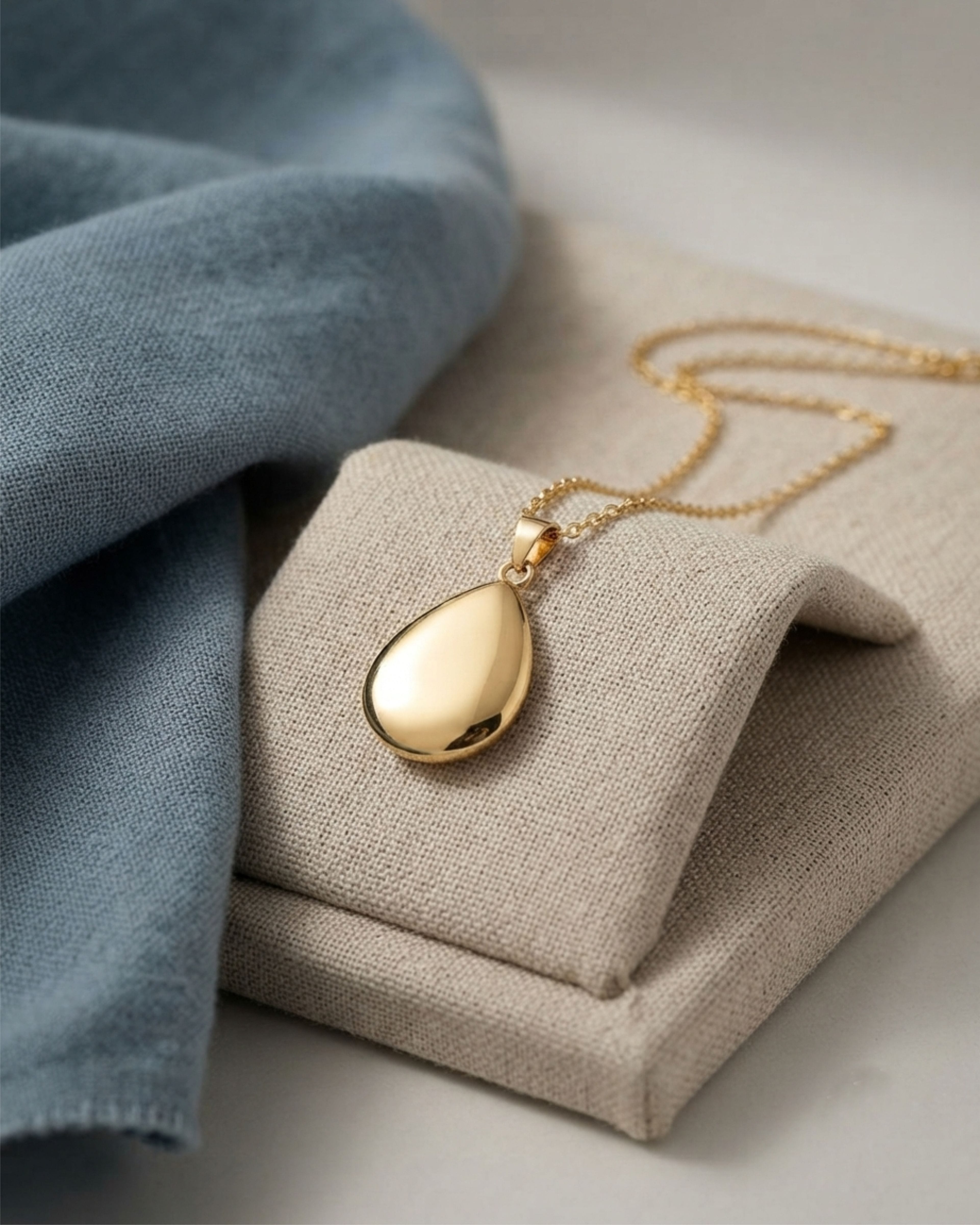 Loved Remembered Gold Teardrop Pendant Urn