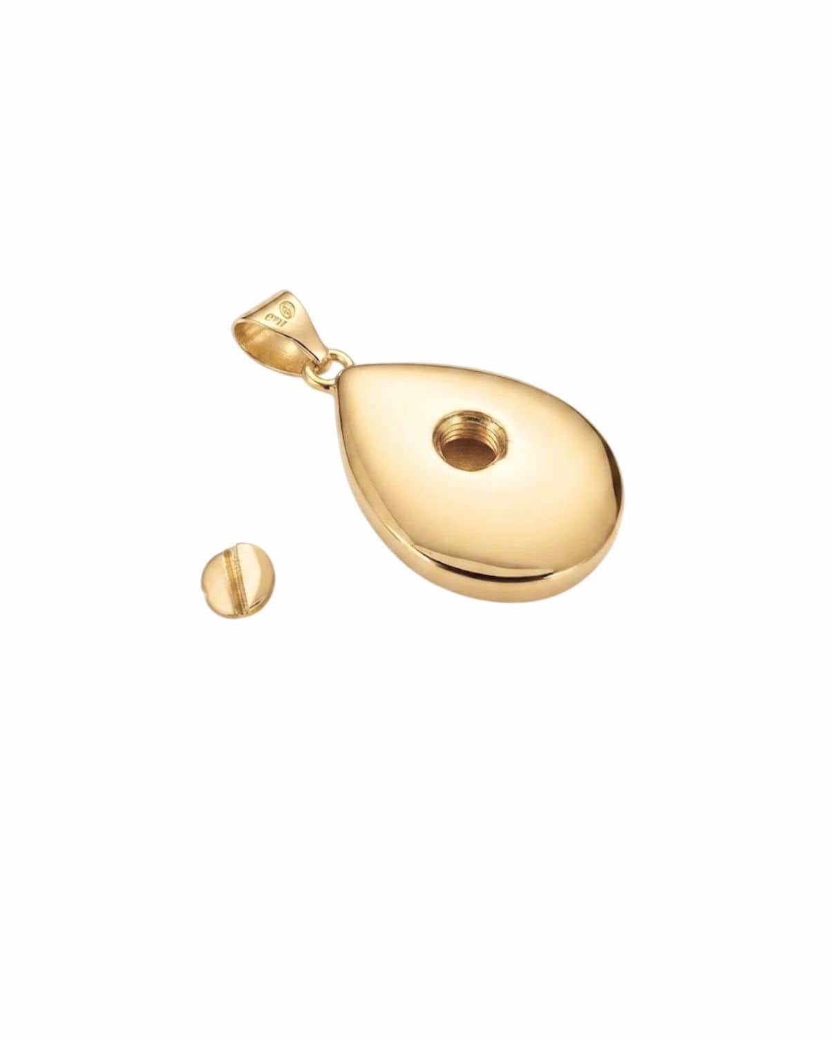 Loved Remembered Gold Teardrop Pendant Urn