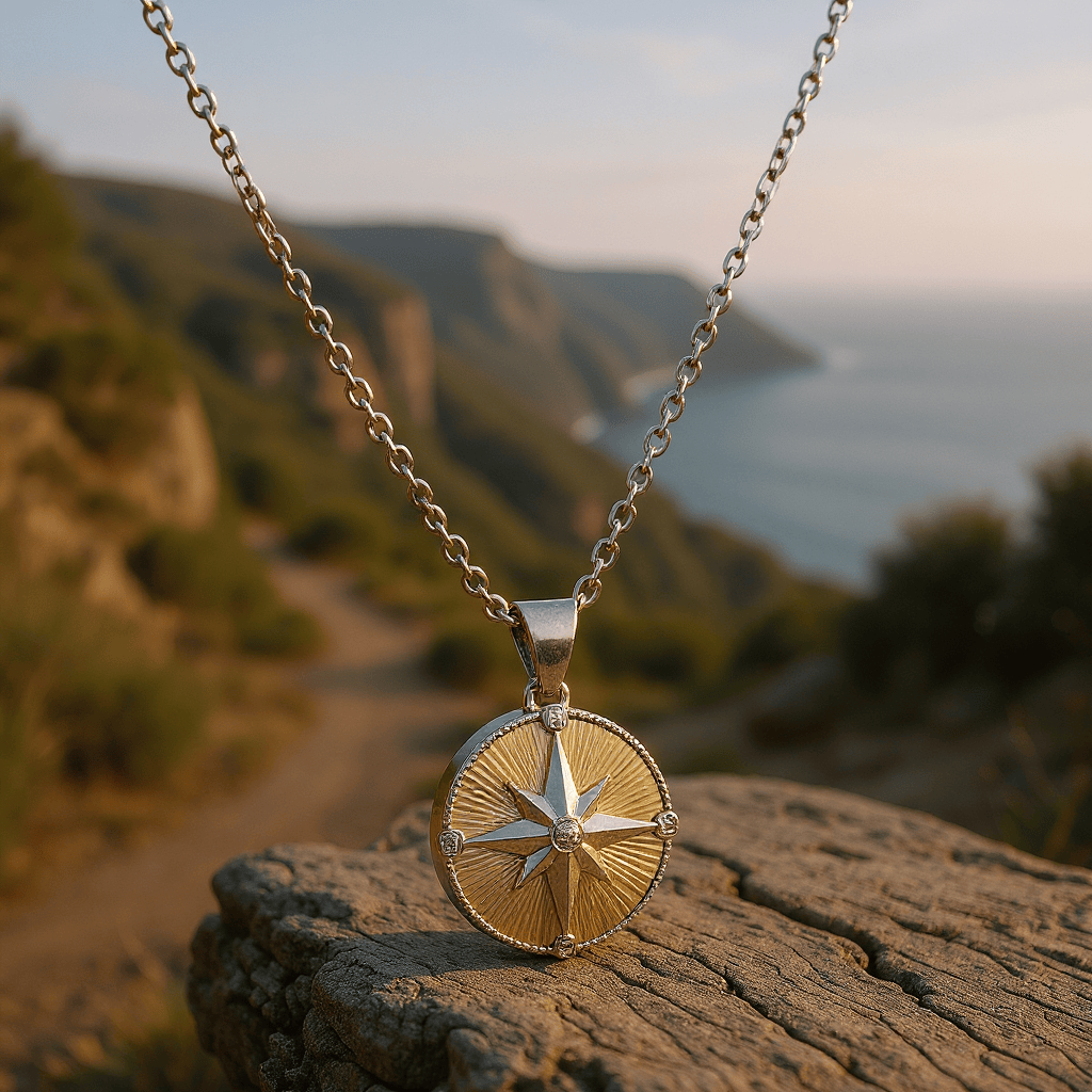 Loved Remembered Guilding Light Compass Pendant Urn
