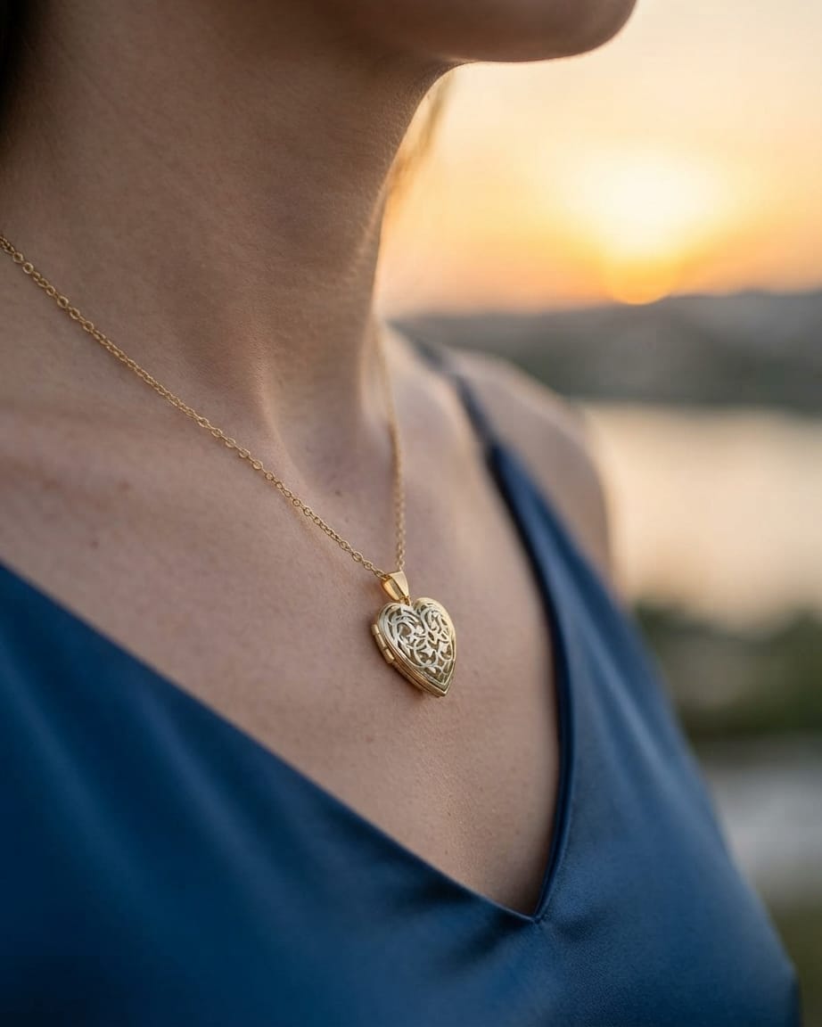 Loved Remembered 'Heirloom' Gold Locket Urn