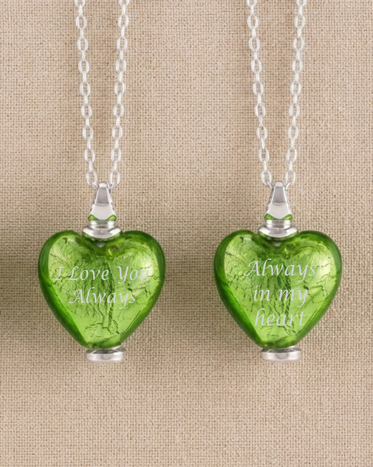 Loved Remembered Murano Glass Heart Urn - August