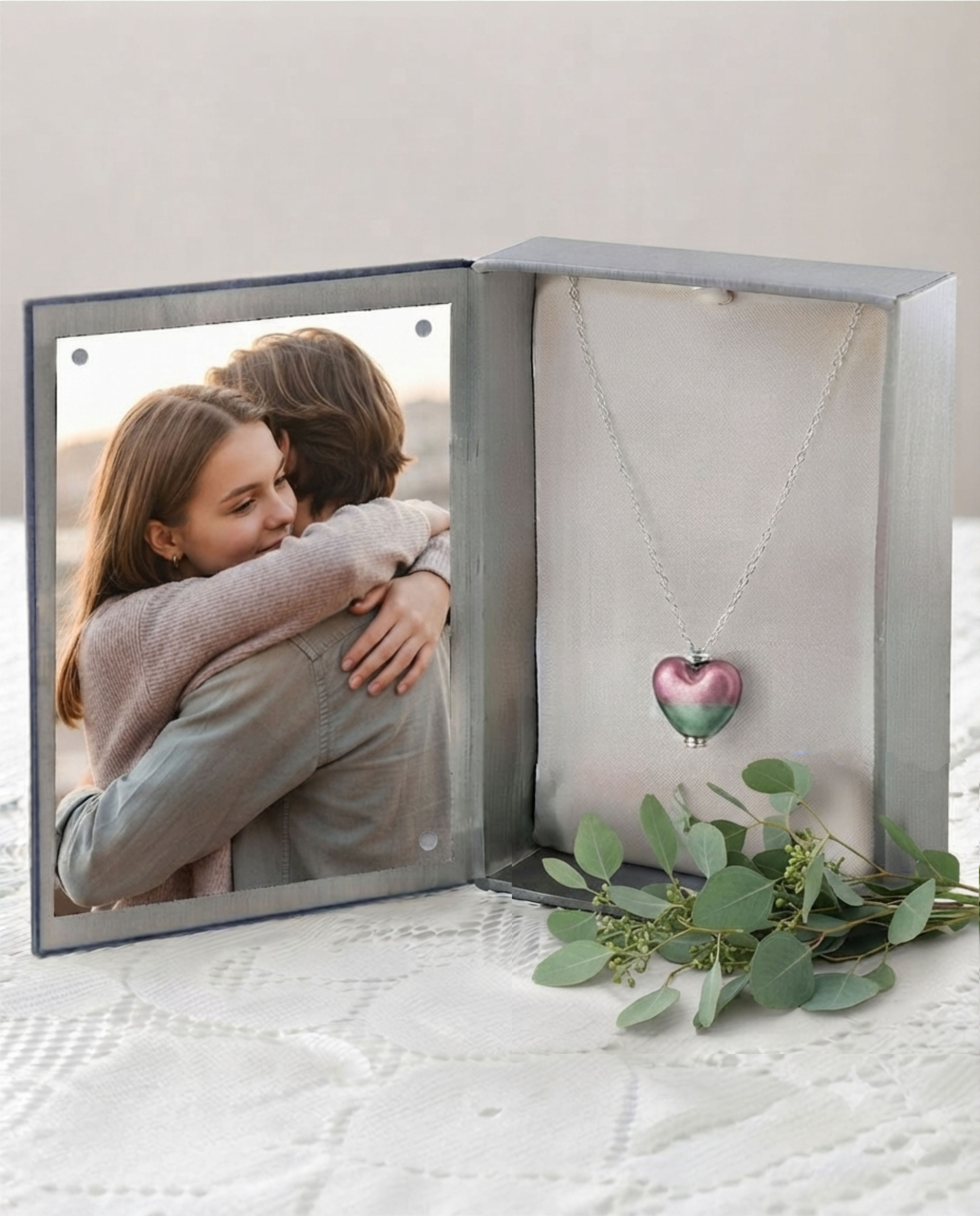 Loved Remembered Murano Glass Heart Urn - 'Enchanted Bliss'