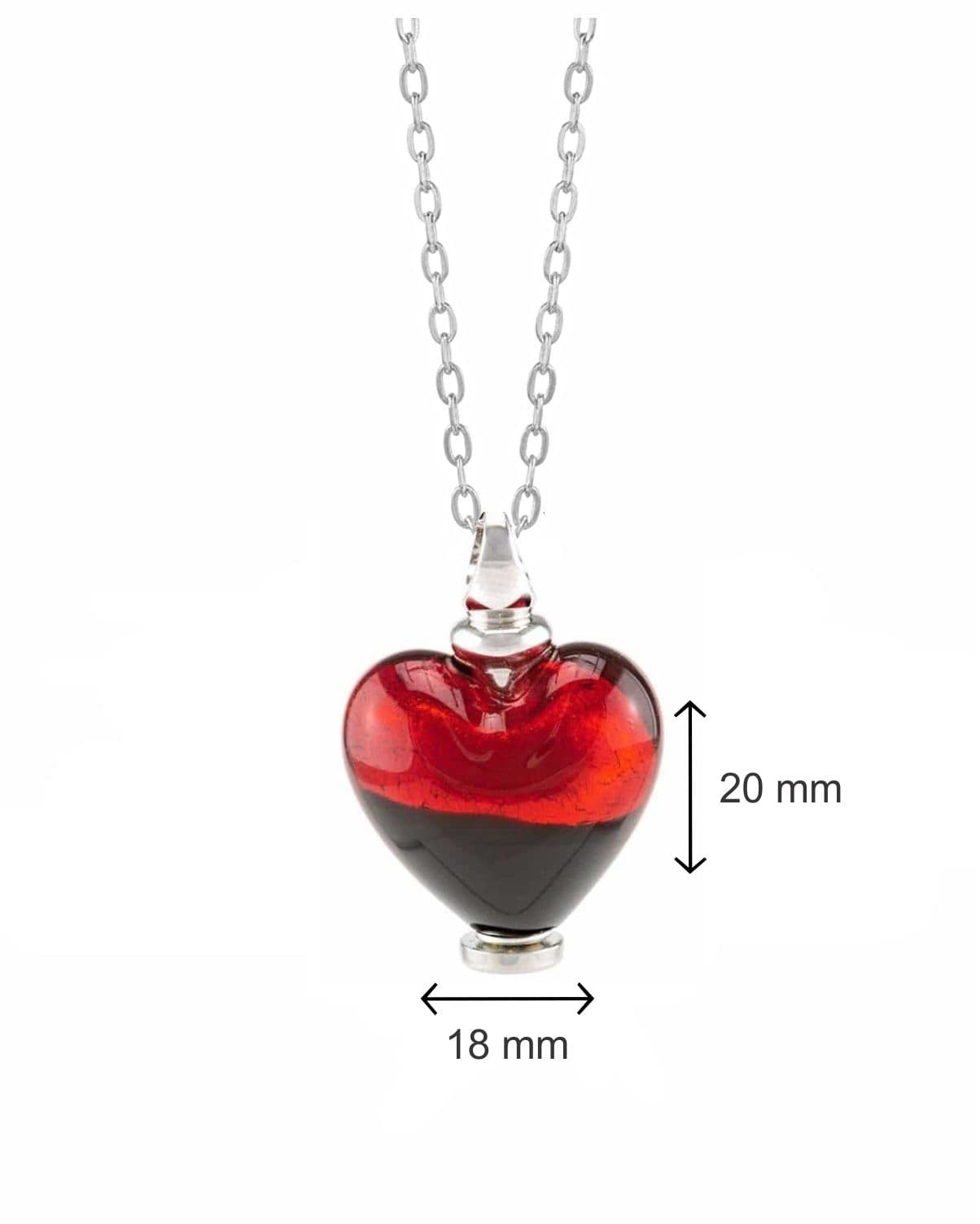 Loved Remembered Murano Glass Heart Urn - 'Everlasting Love'