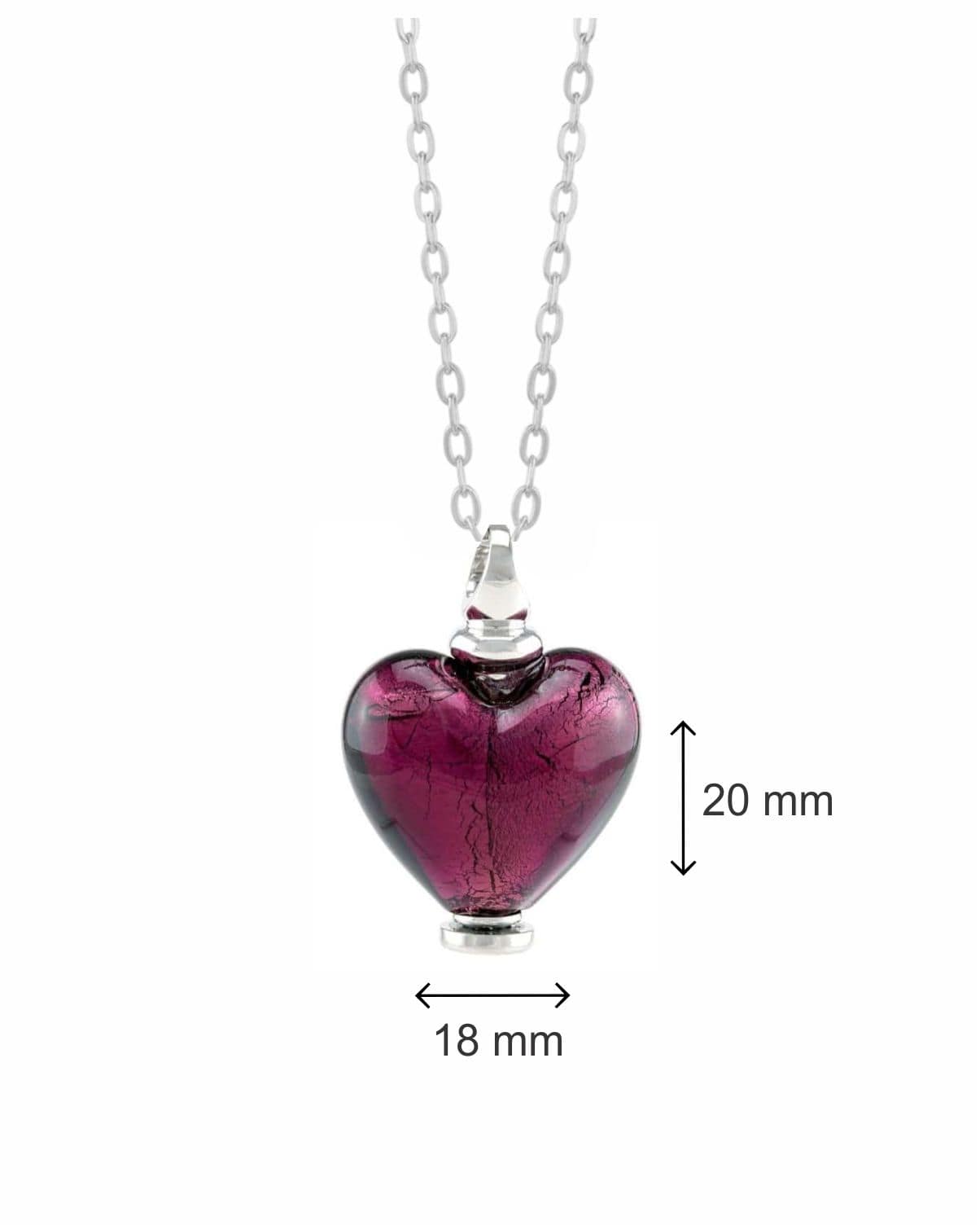 Loved Remembered Murano Glass Heart Urn - February
