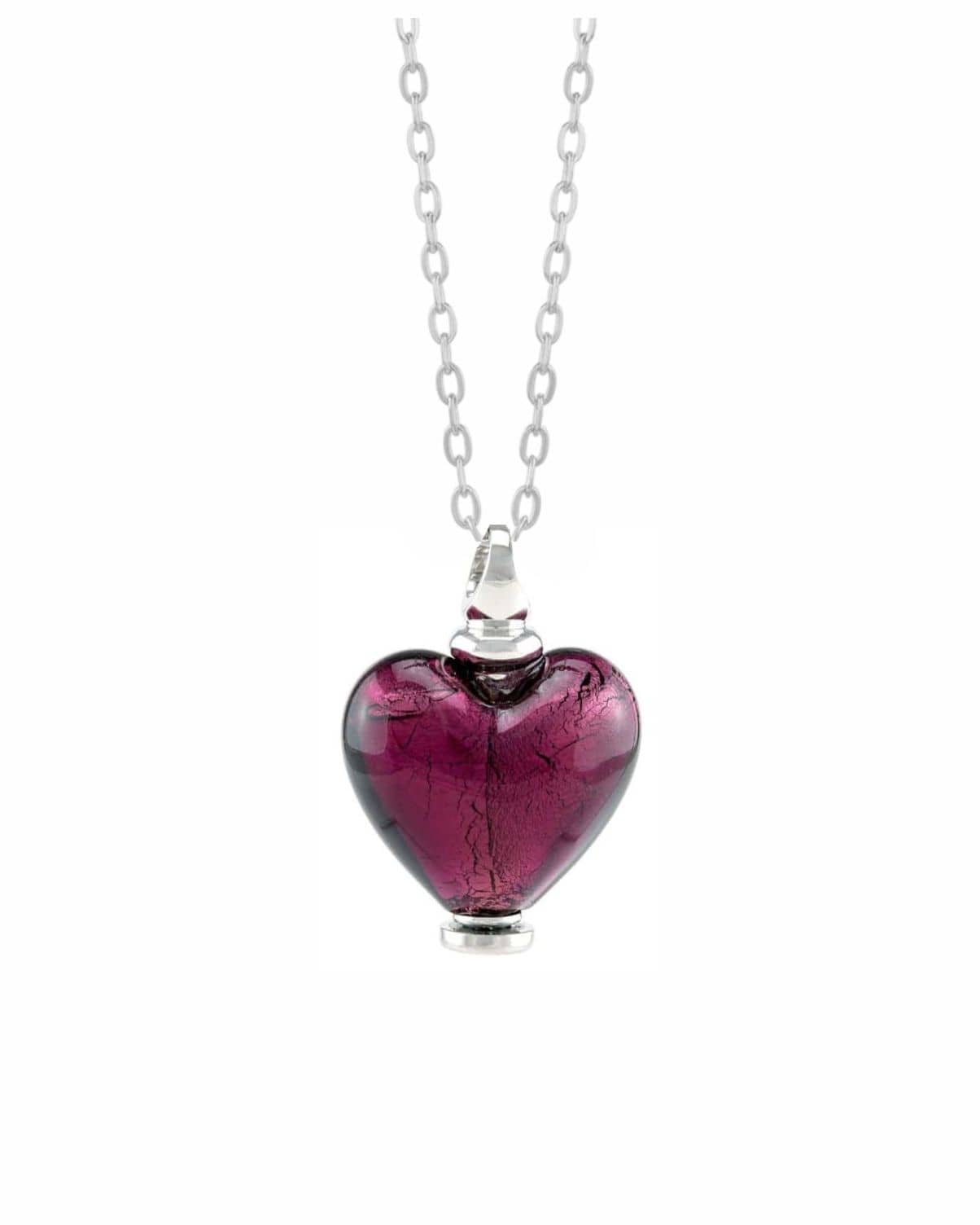 Loved Remembered Murano Glass Heart Urn - February