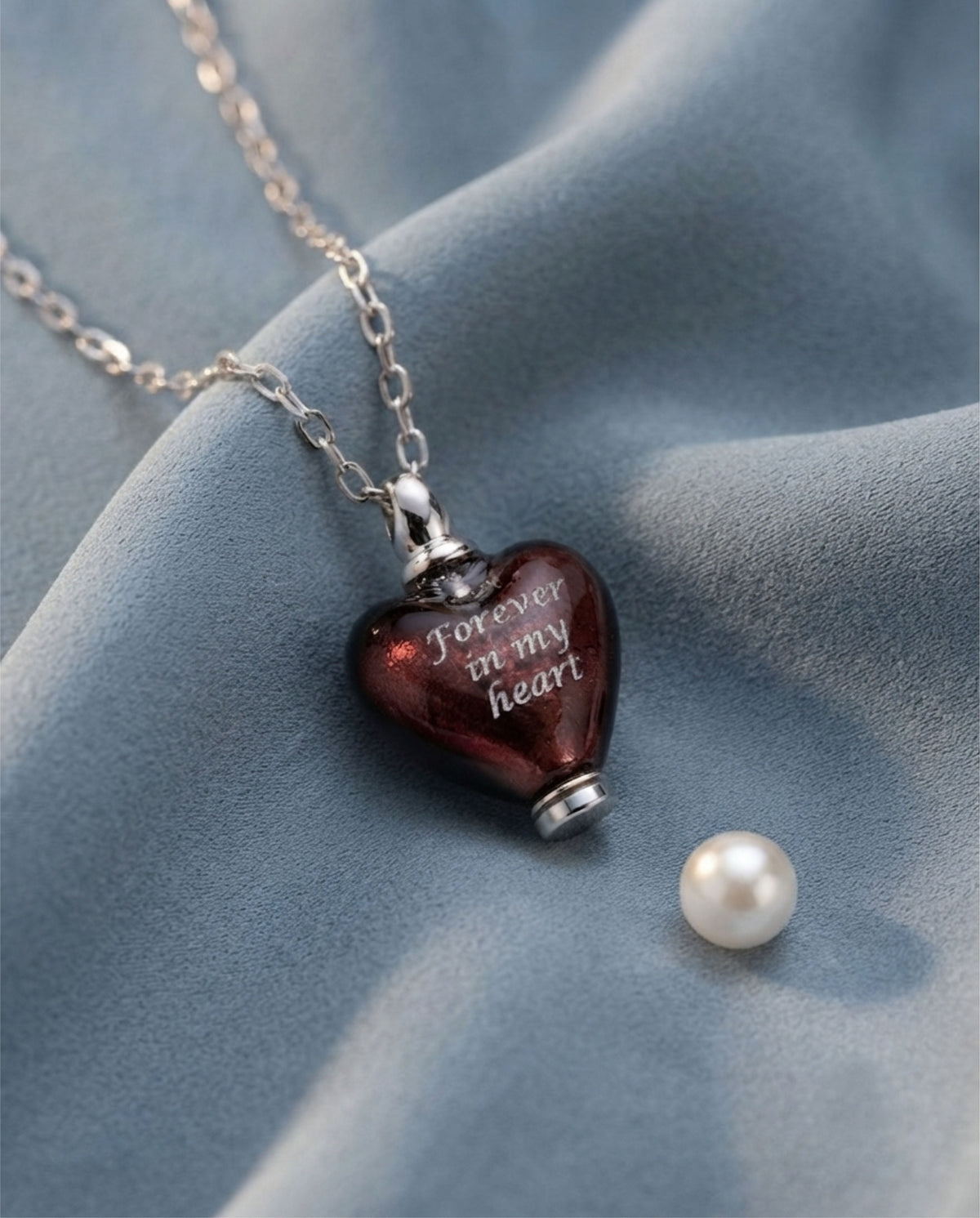Loved Remembered Murano Glass Heart Urn - February