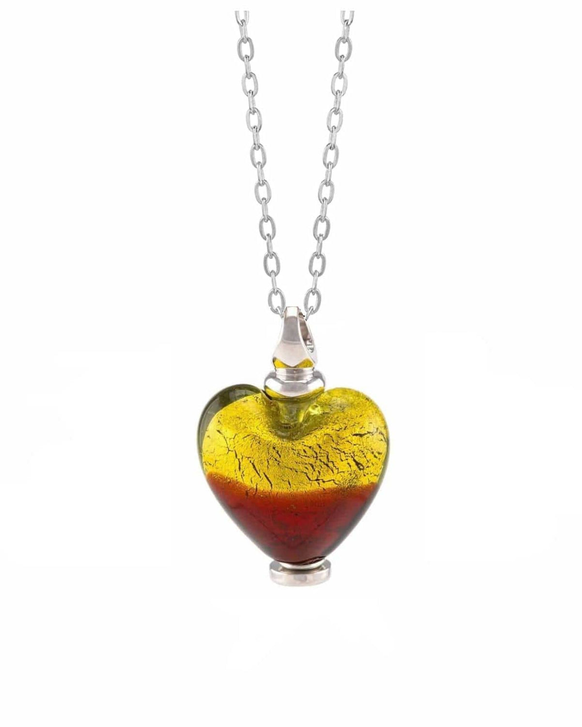 Loved Remembered Murano Glass Heart Urn - 'Guiding Light'