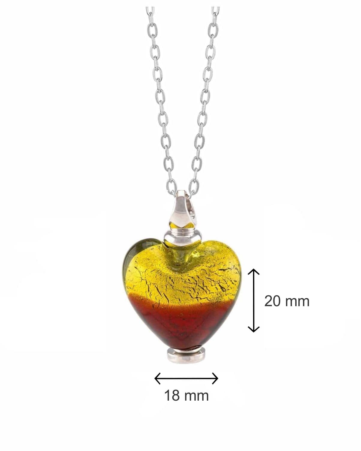Loved Remembered Murano Glass Heart Urn - 'Guiding Light'