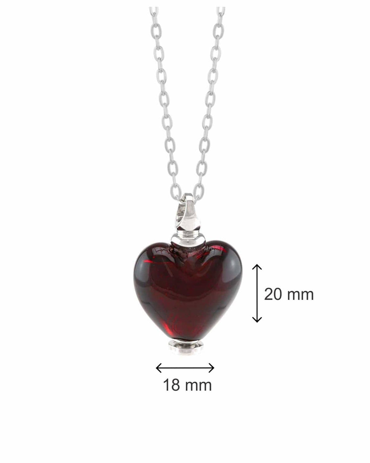 Loved Remembered Murano Glass Heart Urn - January