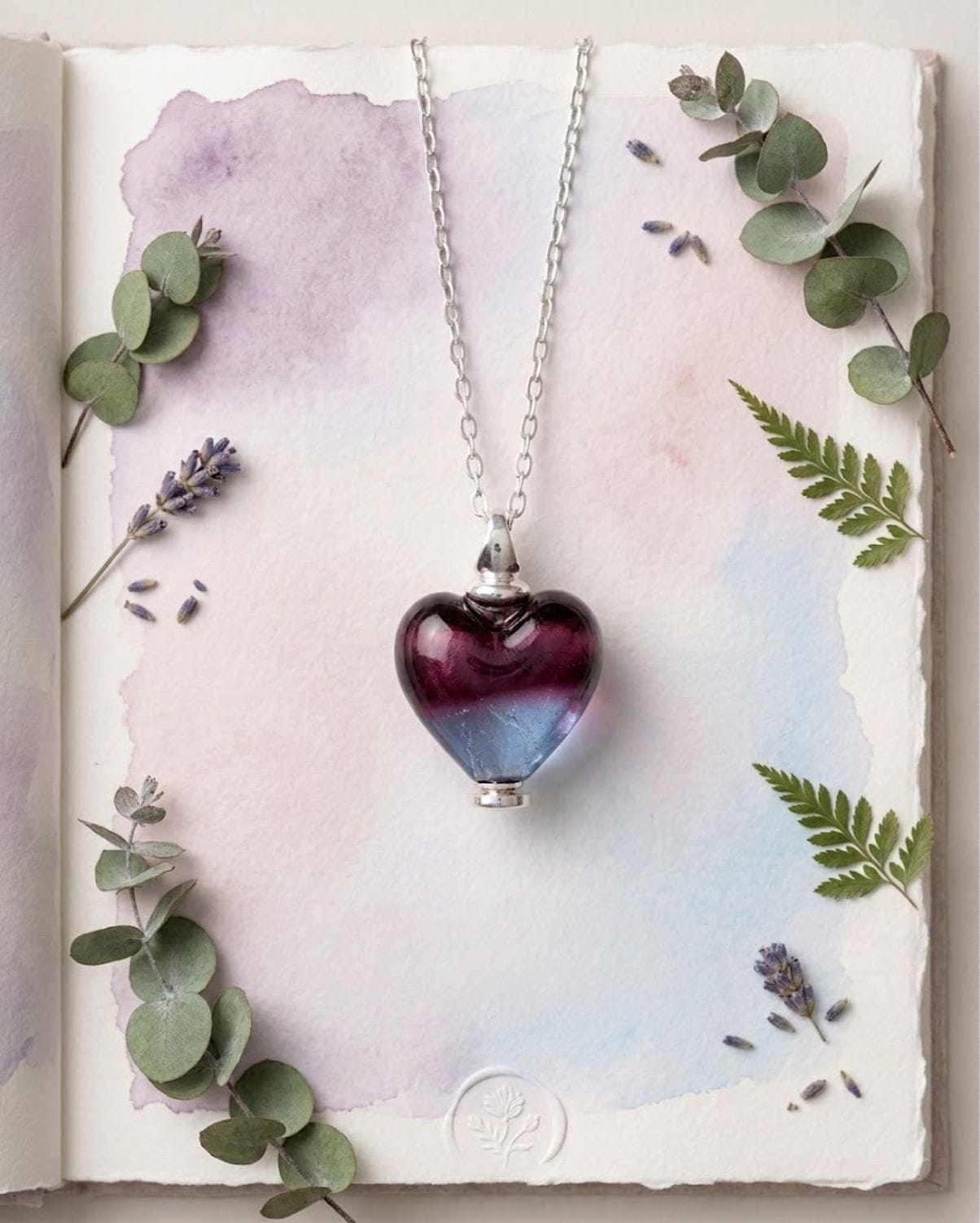 Loved Remembered Murano Glass Heart Urn - 'Joyful Hope'