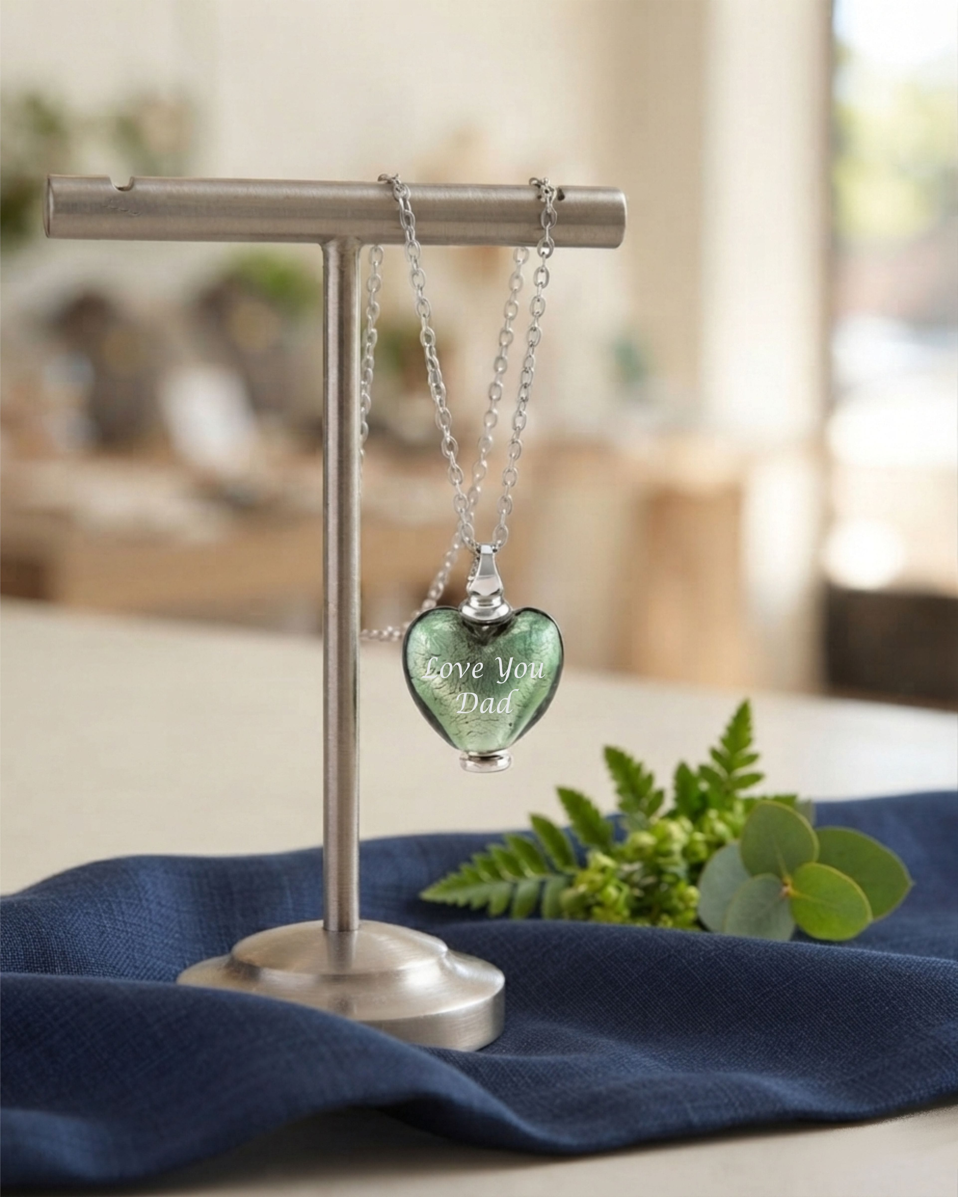 Loved Remembered Murano Glass Heart Urn - June