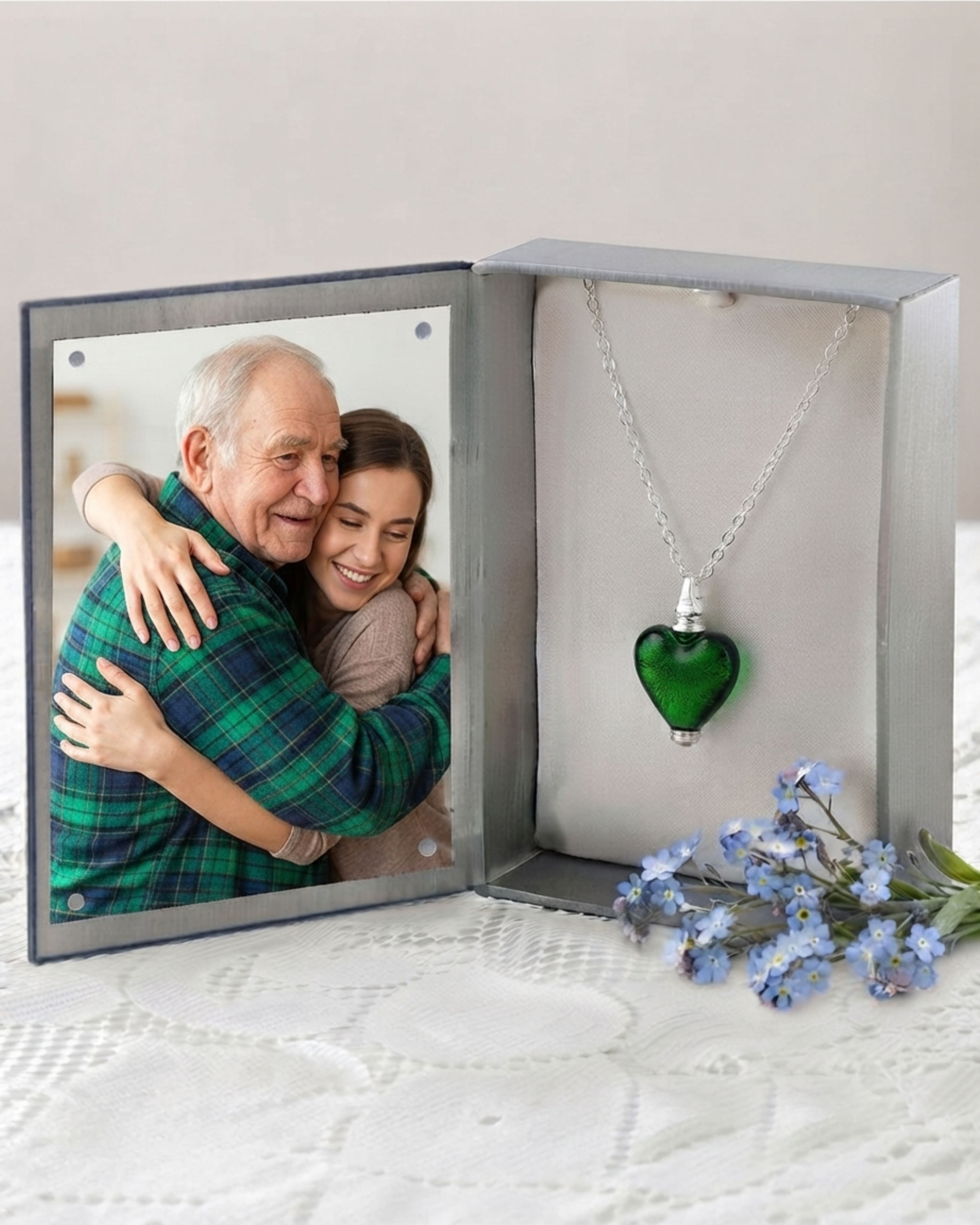 Loved Remembered Murano Glass Heart Urn - May