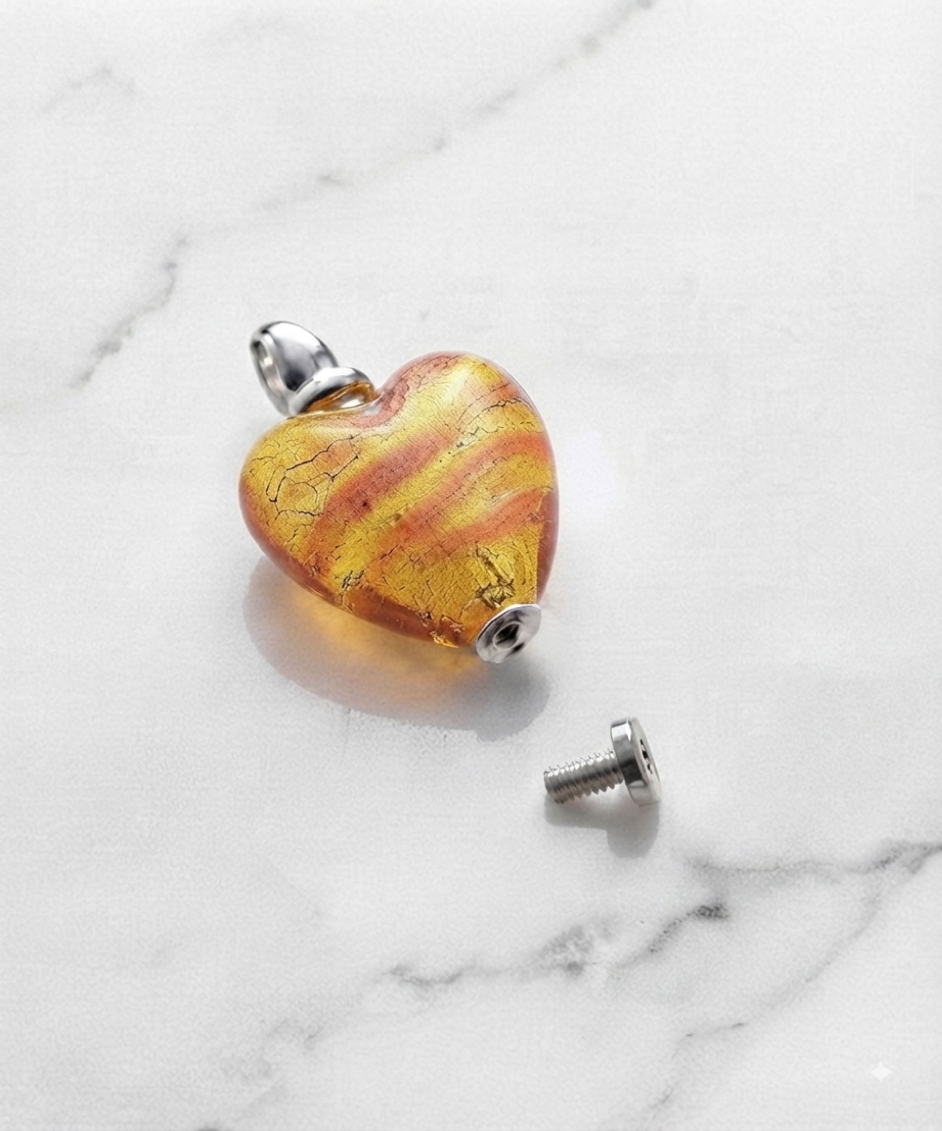 Loved Remembered Murano Glass Heart Urn - November