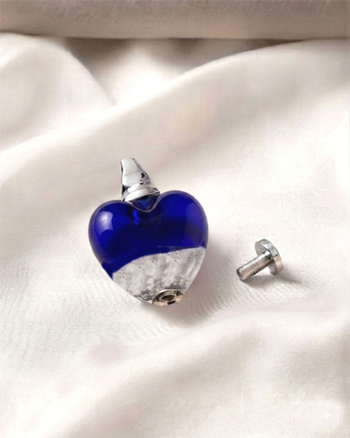 Loved Remembered Murano Glass Heart Urn - 'Peace and Harmony'
