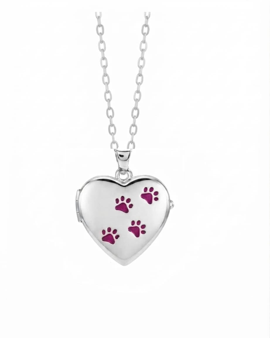 Loved Remembered Paw Print Locket Urn