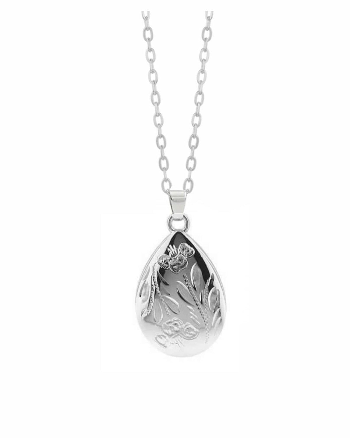 Loved Remembered 'Poppy' Silver Teardrop Pendant Urn