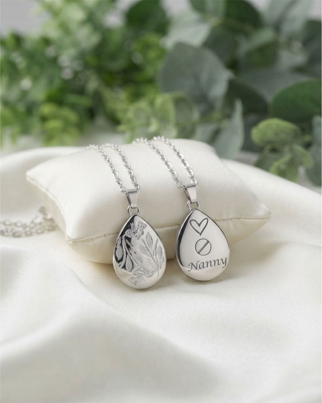 Loved Remembered 'Poppy' Silver Teardrop Pendant Urn
