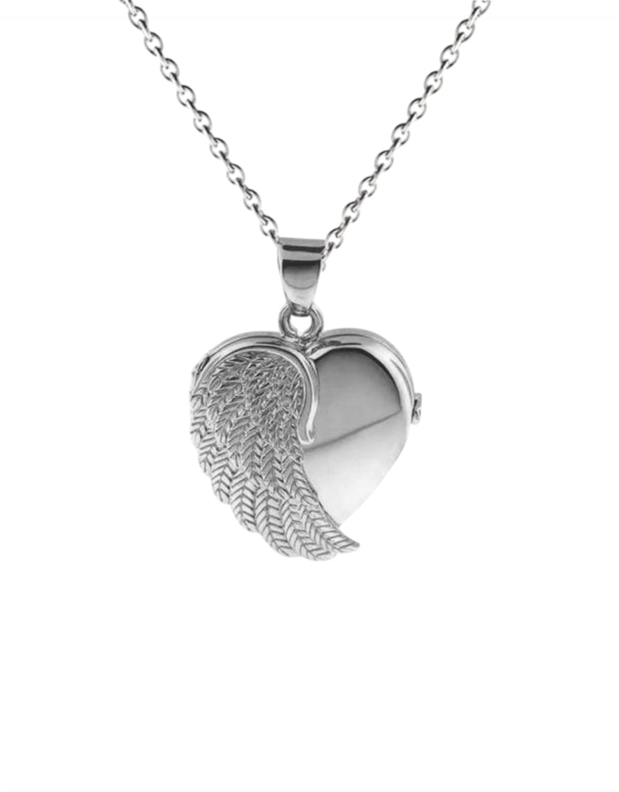 Loved Remembered Silver Angel Wing Locket Urn