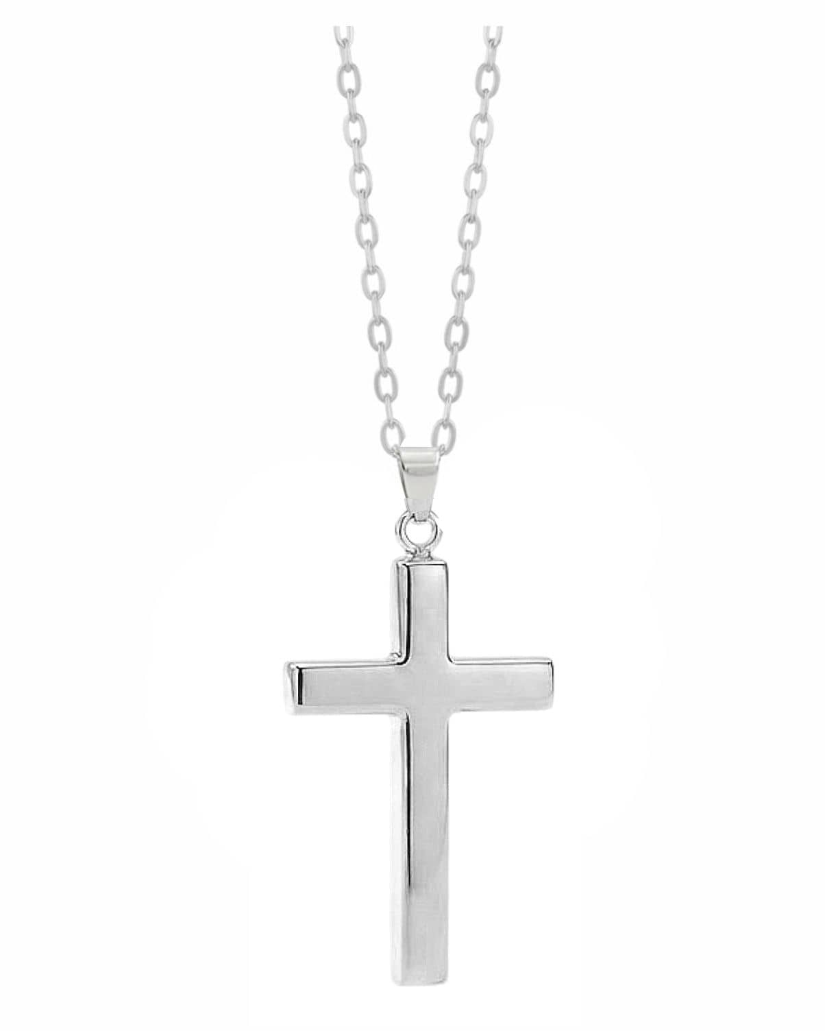 Loved Remembered Silver Cross Pendant Urn